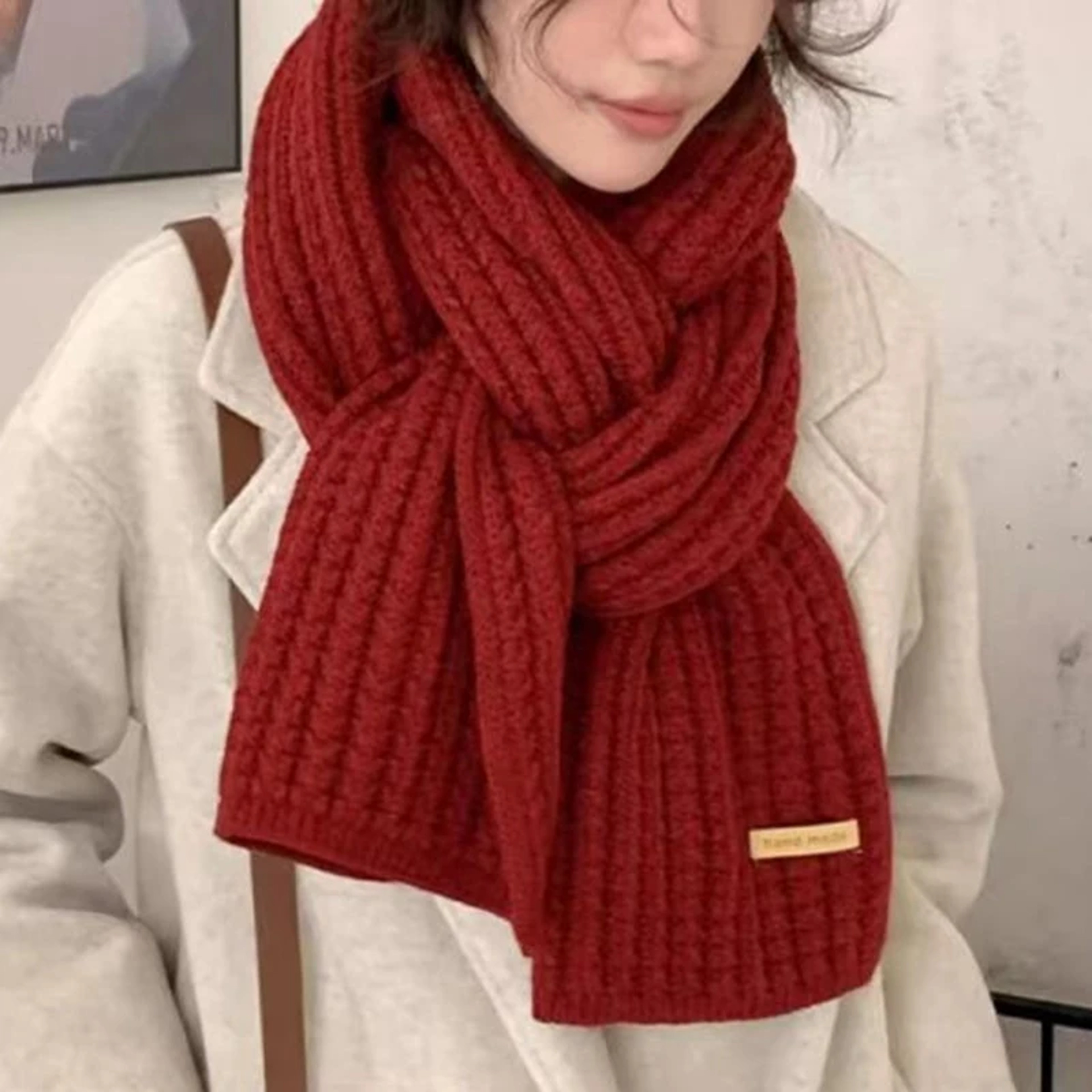 Cashmere Thick Chunky Knit Scarf For Winter Warmth Long And Warm Suitable For Travel And Office Use 0