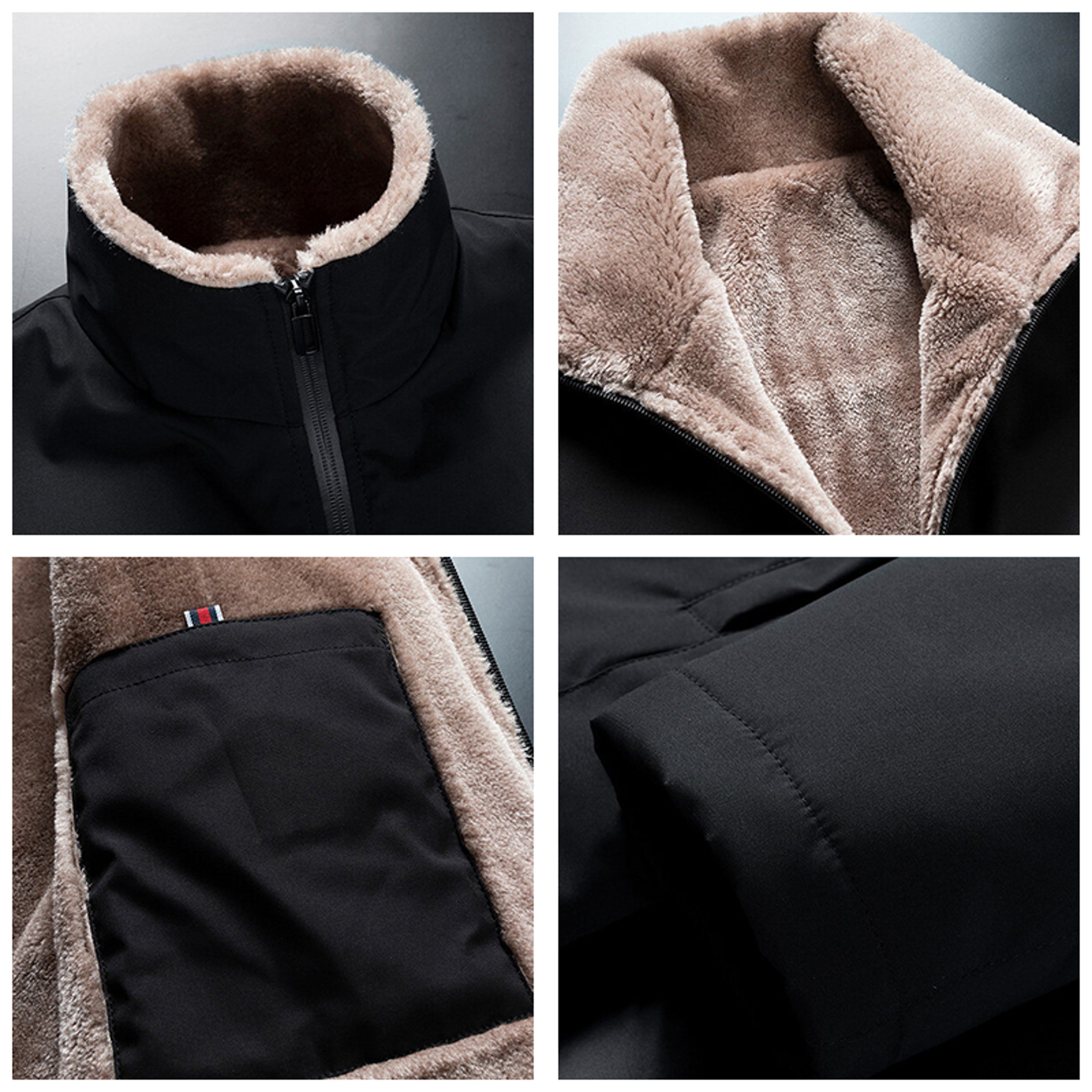 Men Fashion Casual Coat Men Winter Windproof Jacket Thick Fleece Outdoor Classic Jacket Men 3
