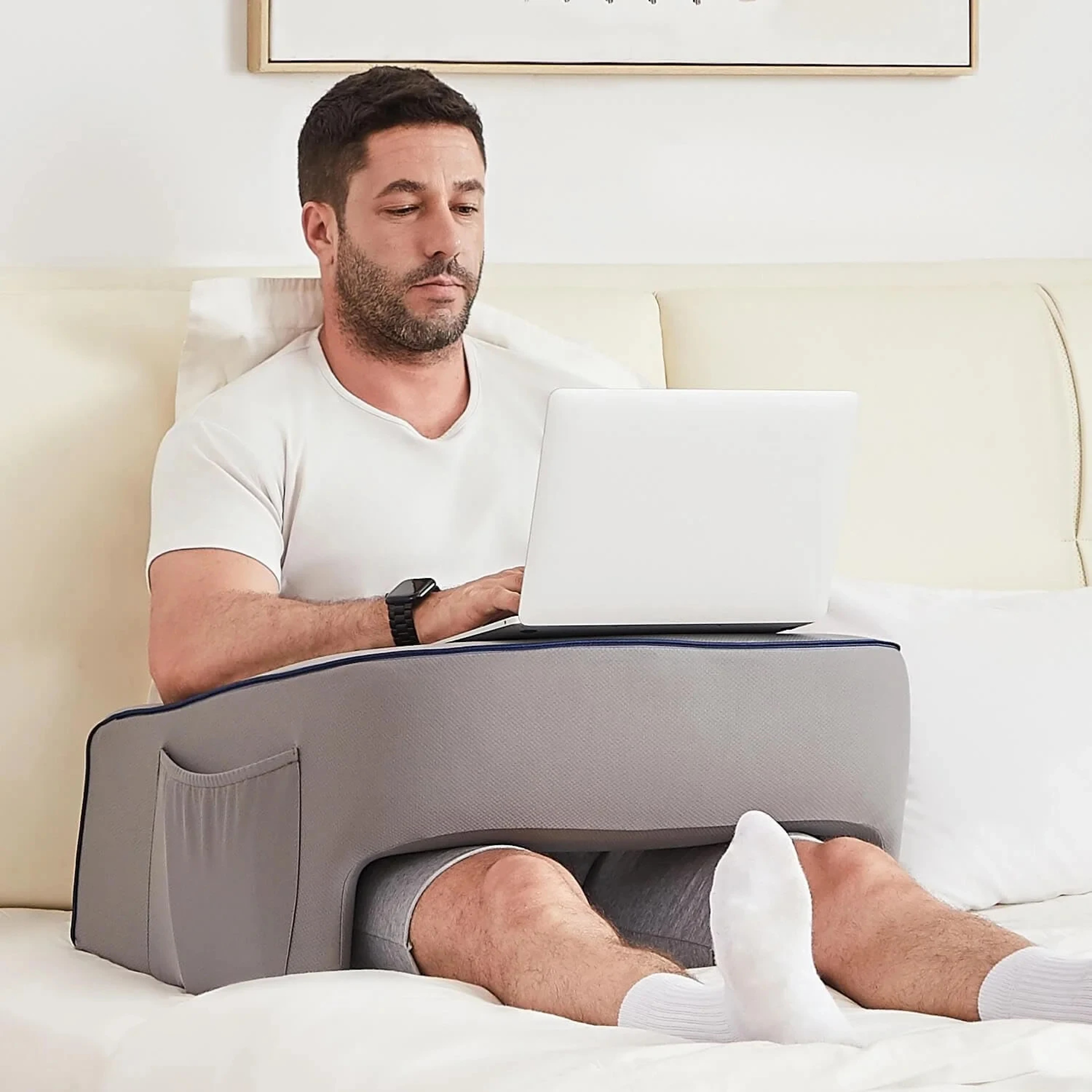 Reading Pillow For Bed Gaming Pillow For Lap Memory Foam Bed Rest Cushion For Relaxation And Workin 0