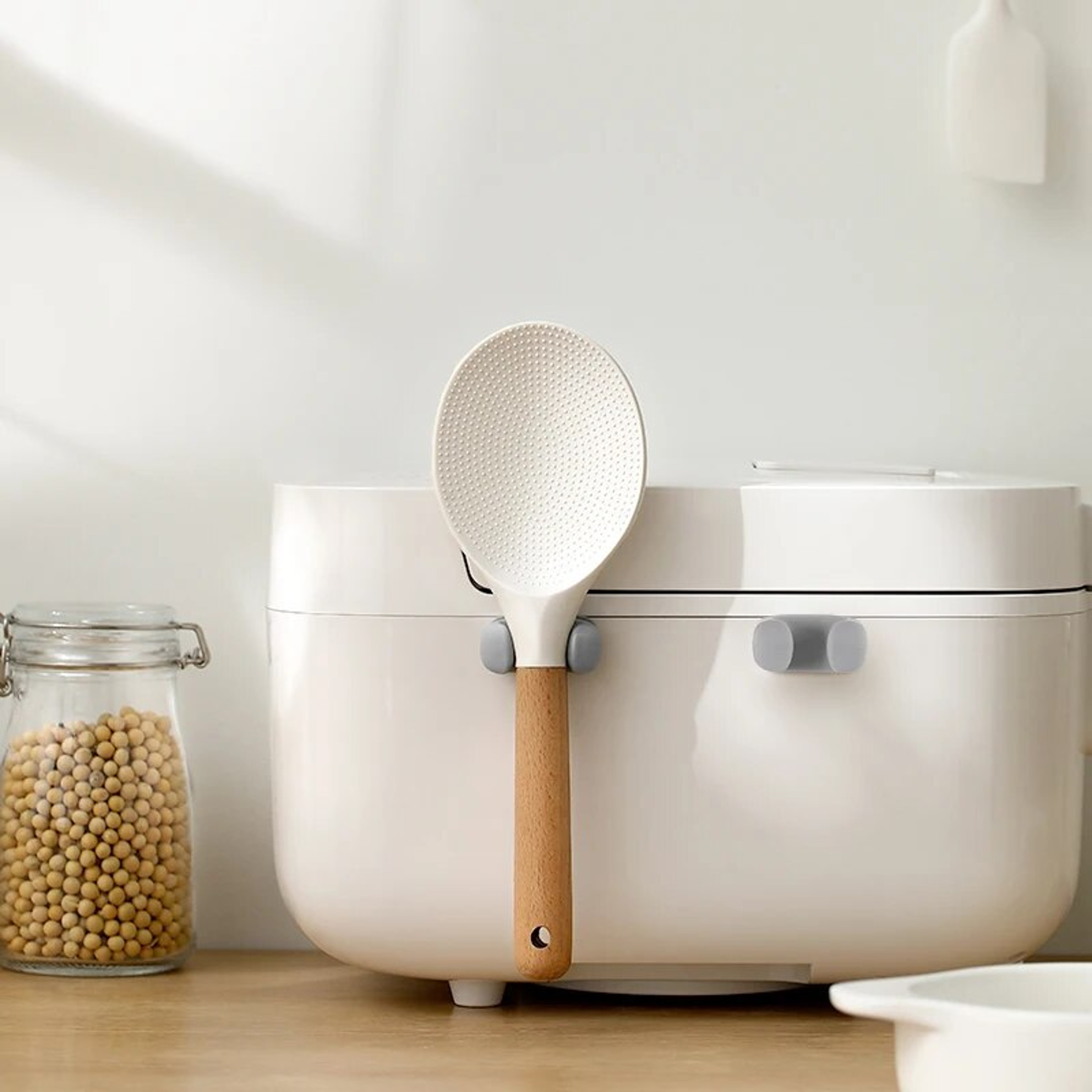 Kitchen WallMounted Cooker Spoon Shelf Rice Spoon Holder Silicone Storage Rack Convenient Placement 5