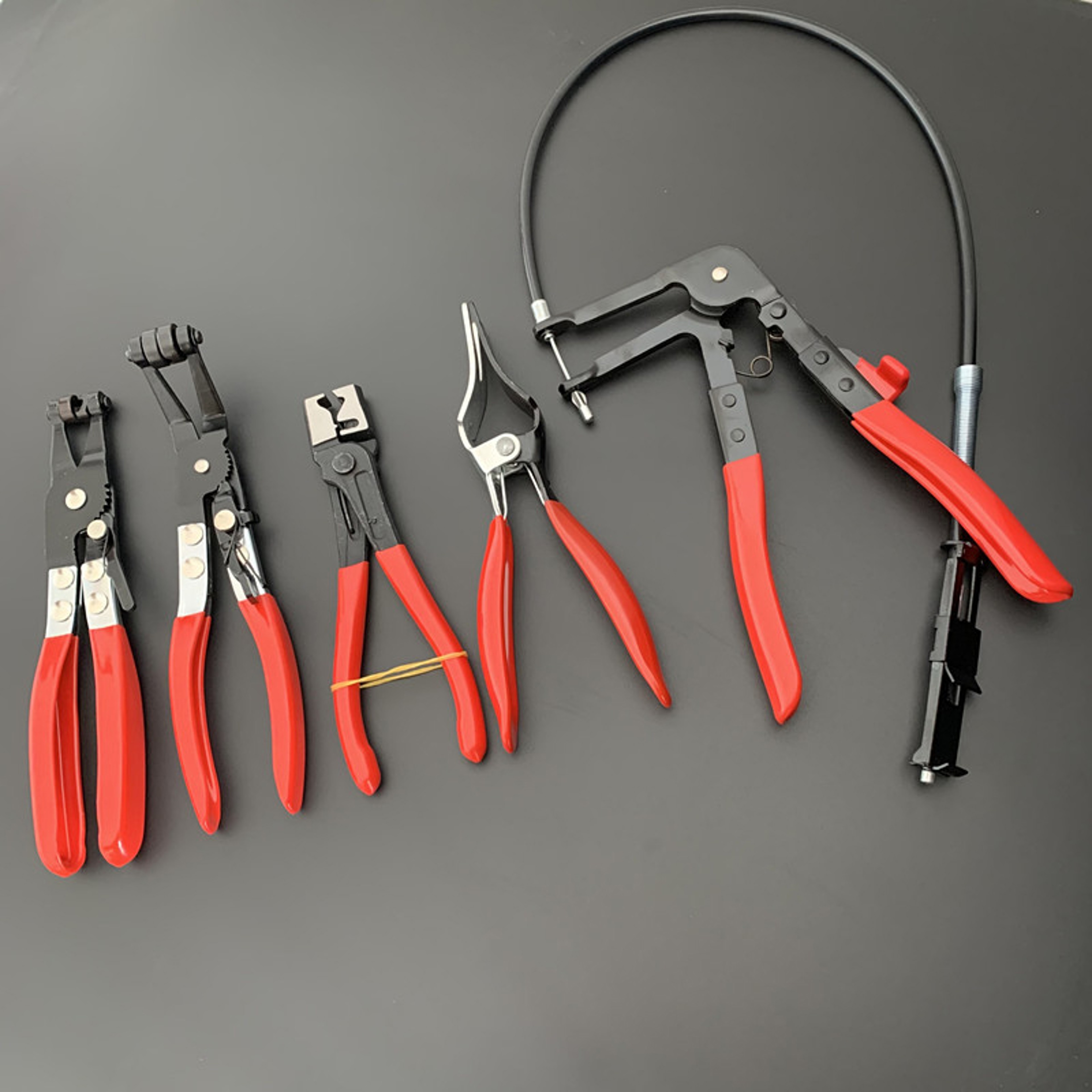 Car Water Pipe Hose Repair Tool, Tube Bundle Hoop Clamp Pliers, Flat Band Ring Pliers with Plastic Handle – view 1