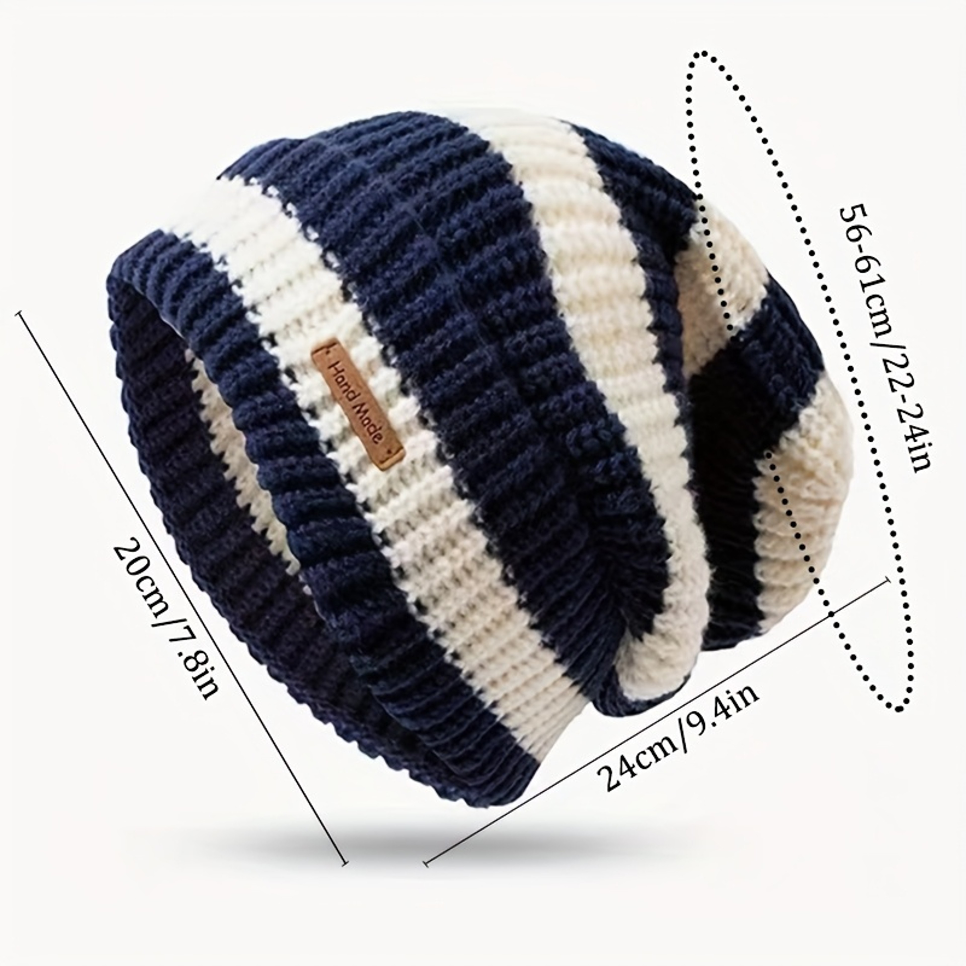 Windproof Korean Fashion Striped Knitted Hat, Trendy Lightweight Hat for Men and Women, Warm for Autumn Winter Outdoor – view 4