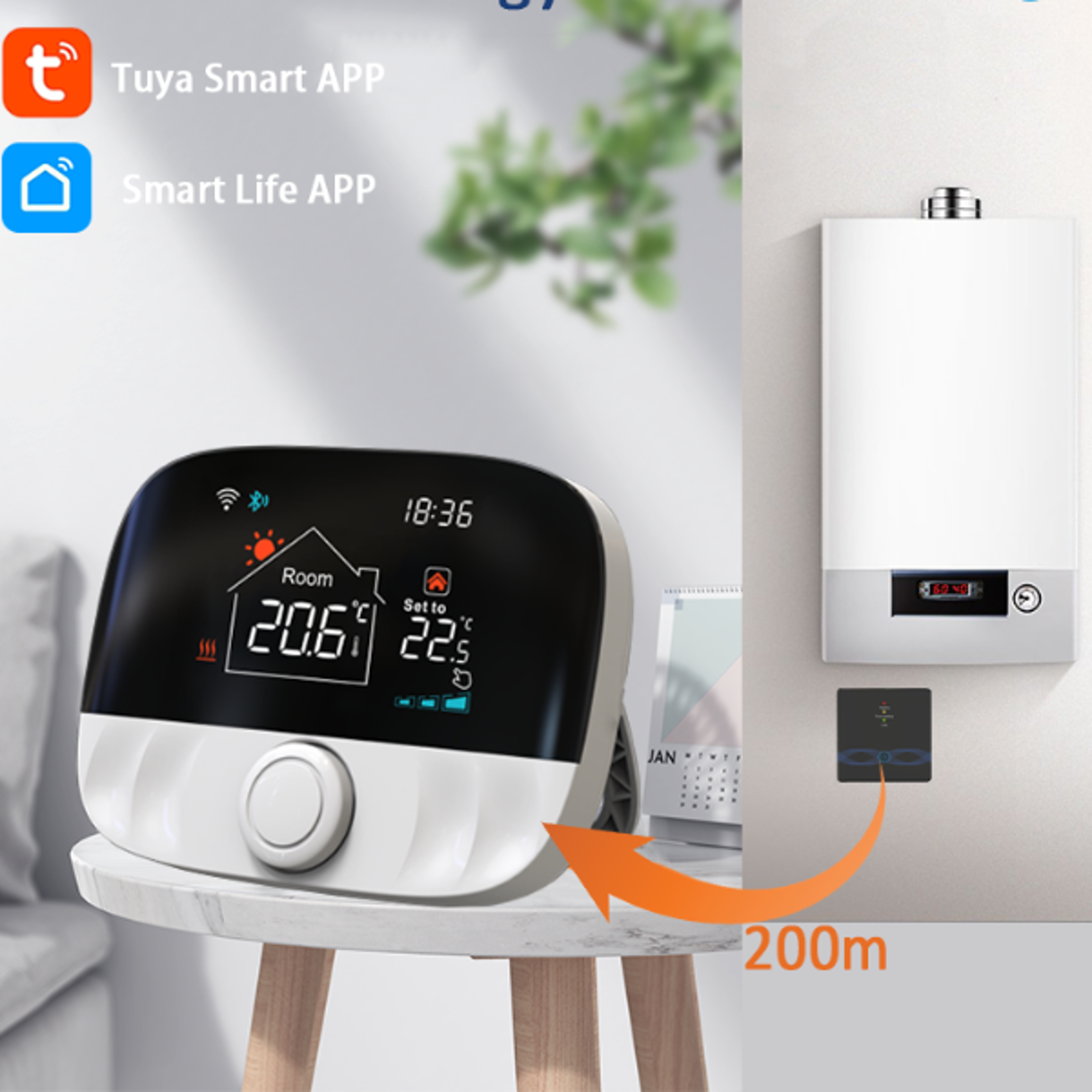 RF Wireless Thermostat Smart WiFi Floor Heating For Gas Boiler Tuya Temperature Controller Receiver