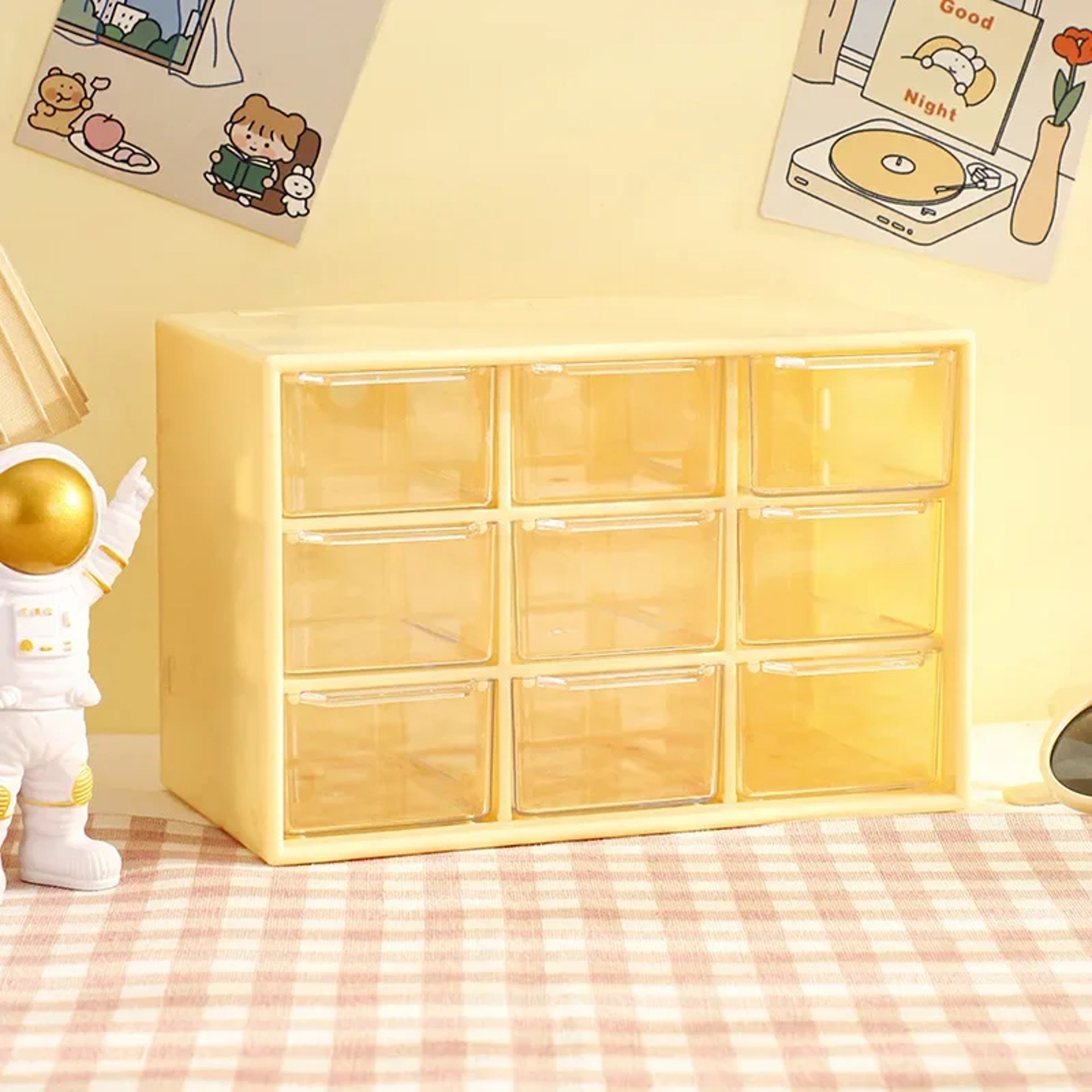 Cute Desktop Storage Boxes Organizer, Transparent Wall-mounted Student Desk Sundries Storage Box – view 8