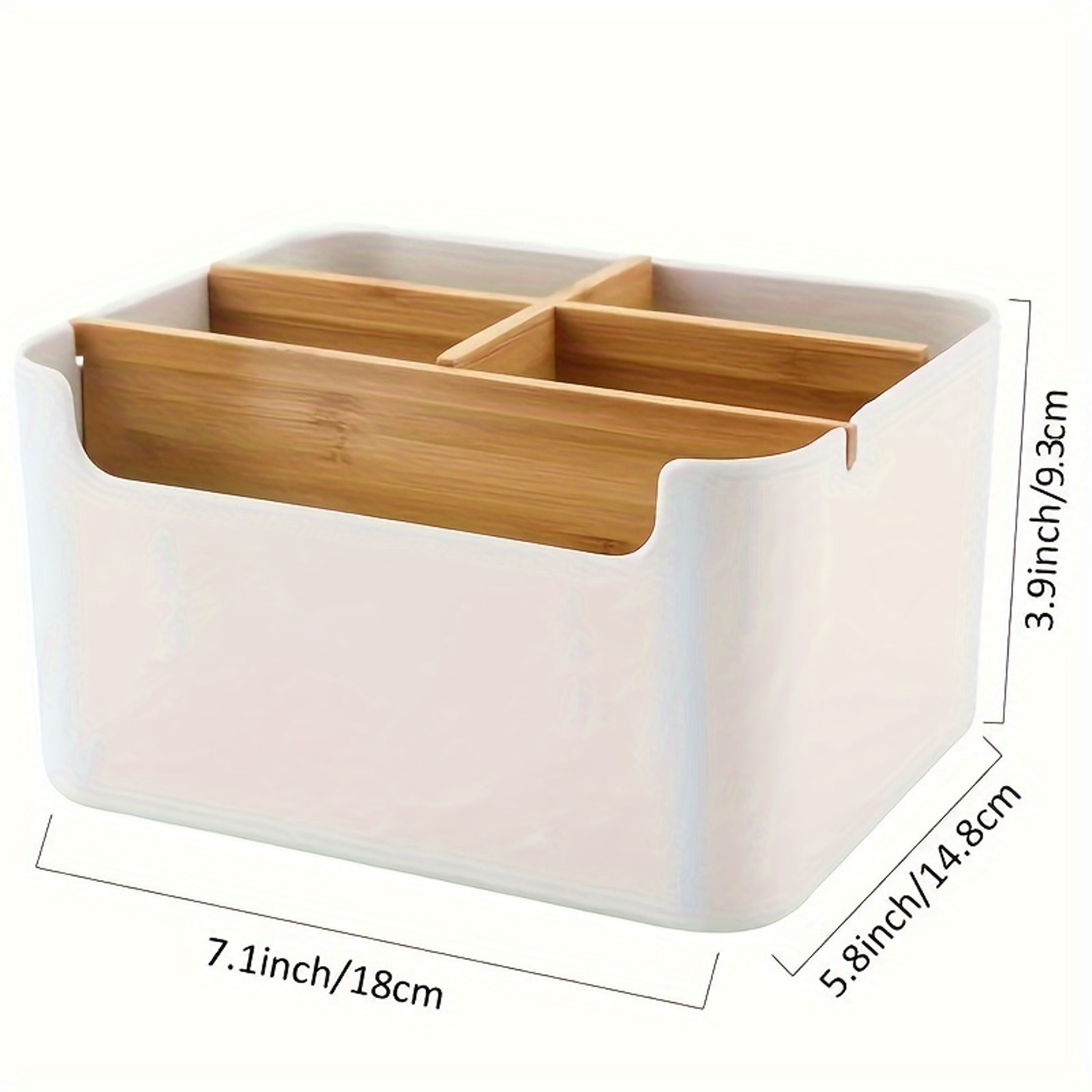 Pen Jewelry  Makeup Storage Box 5Slot Bamboo Desk Organizer Home  Office Multipurpose Organizer 2