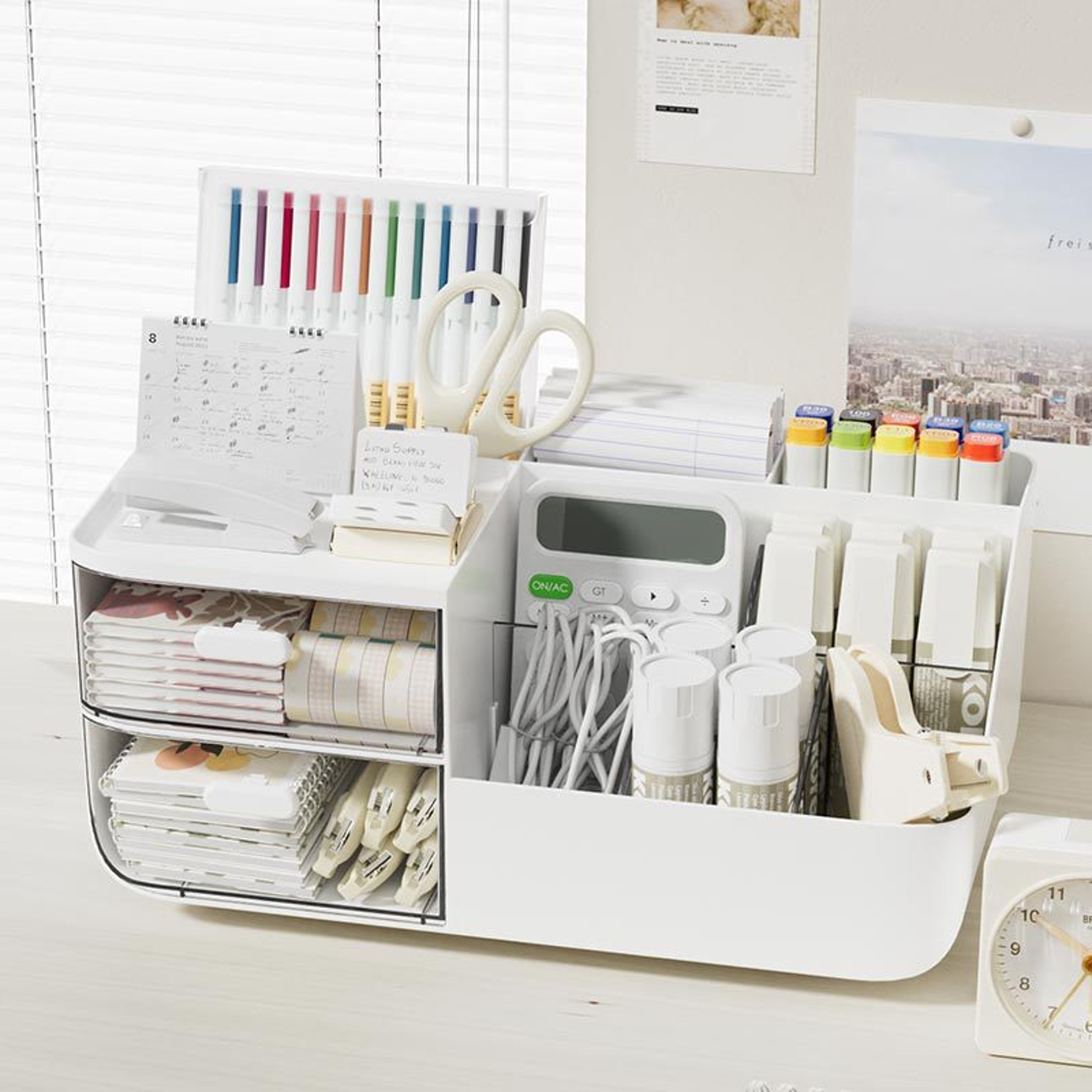 Cosmetics Desktop Storage Box Cute Drawertype Box Office Stationery Desk Organizer 0
