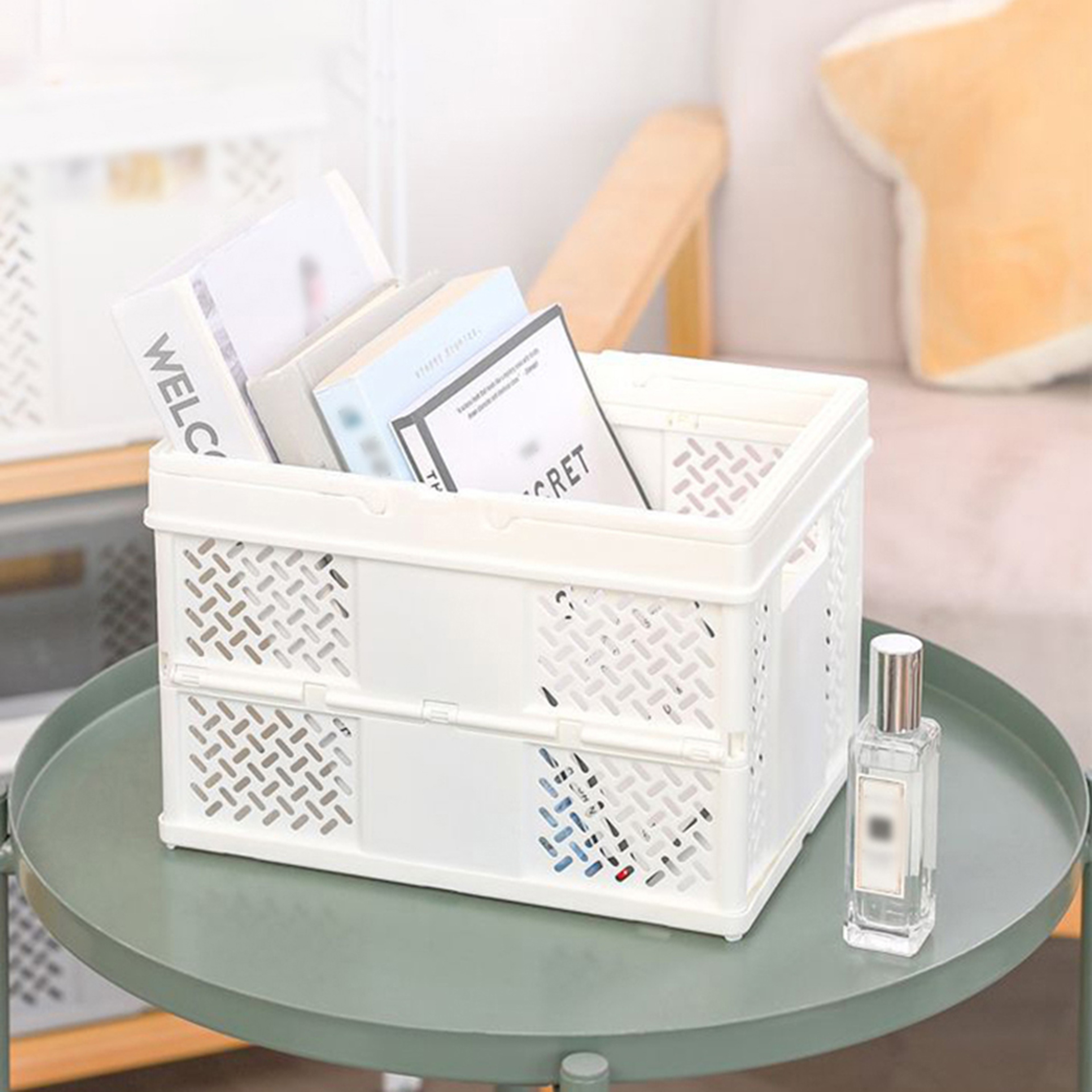 Portable MultiColor Storage Basket Desktop Organizer Multifunctional Sundries Foldable Storage Box  1