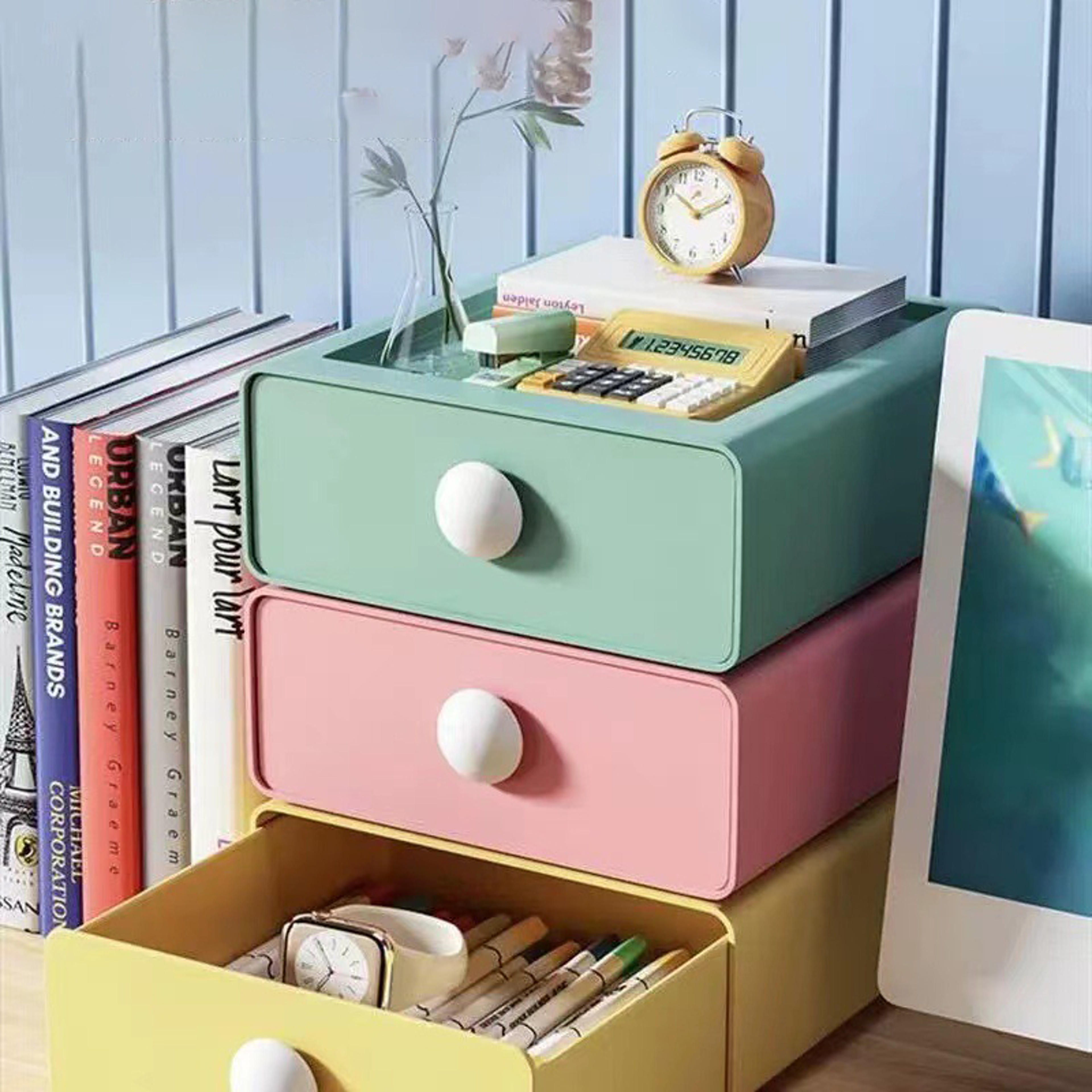 Stackable Storage Box For Desk Single Drawer For Stationery Sundry  Storage Supplies 0