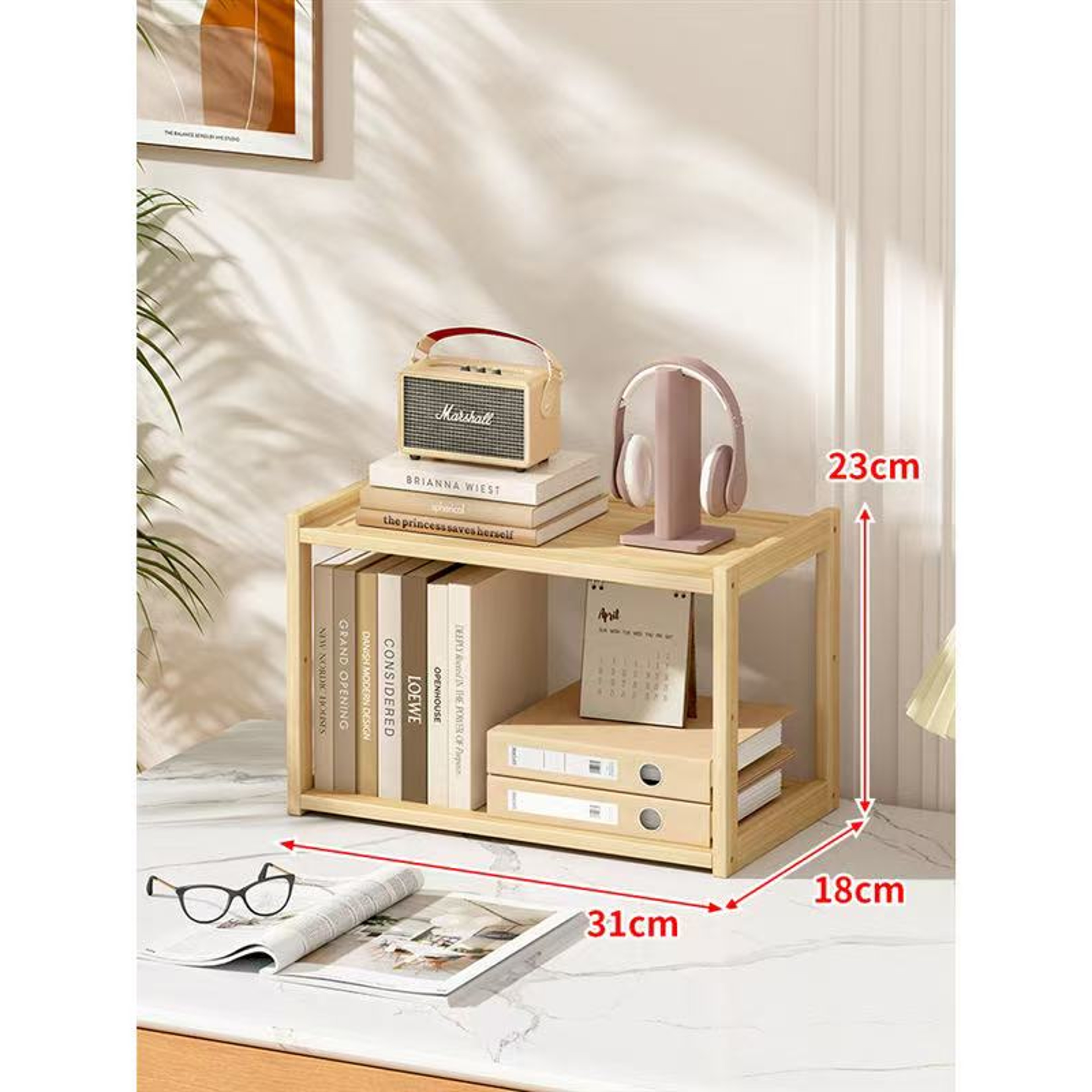 Multifunctional Office Desk Organizer Wooden Storage Rack School Supplies Desk Accessories 6