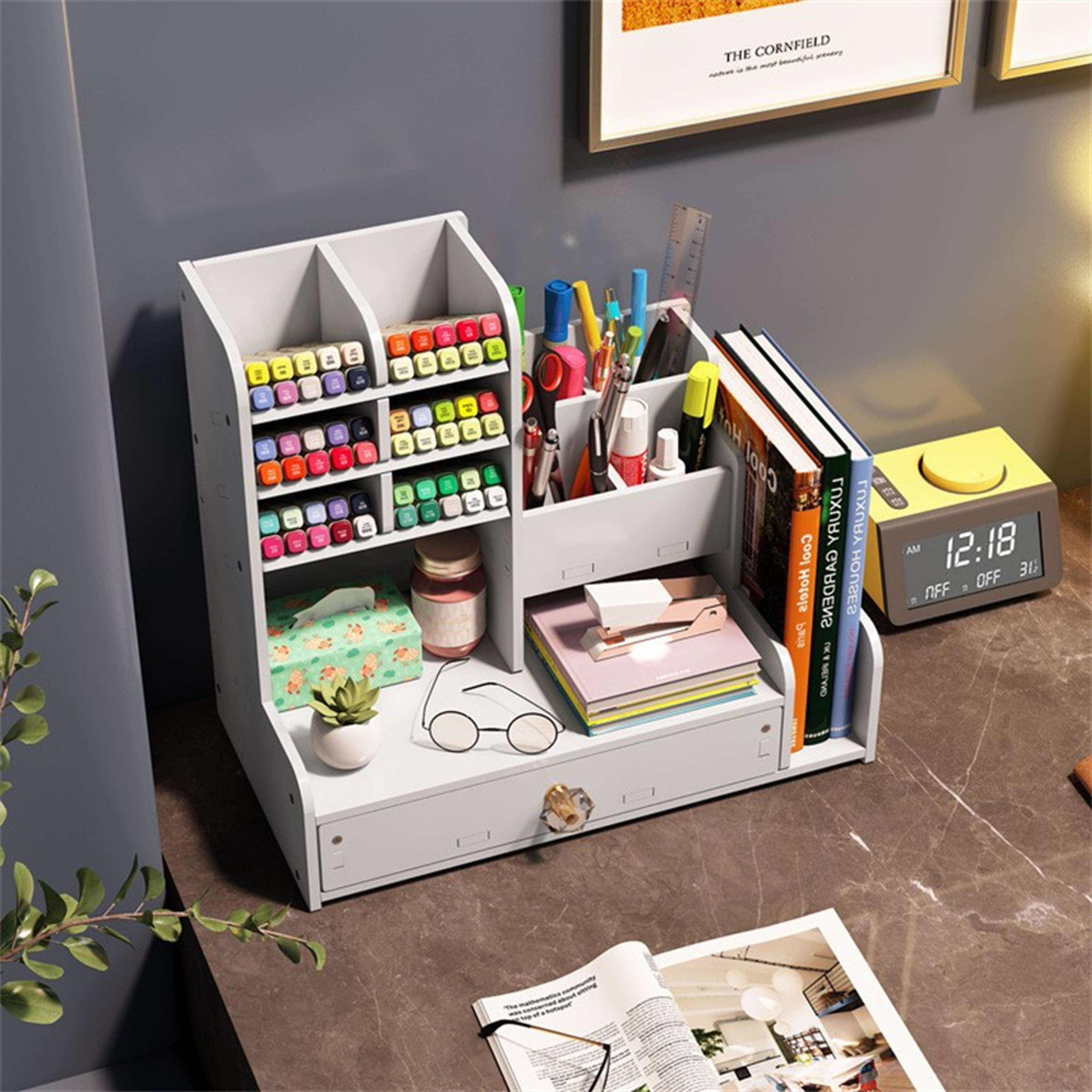 LargeCapacity Pen Holder DIY Storage Box For Office Supplies Student And Dormitory Use Organizer 3