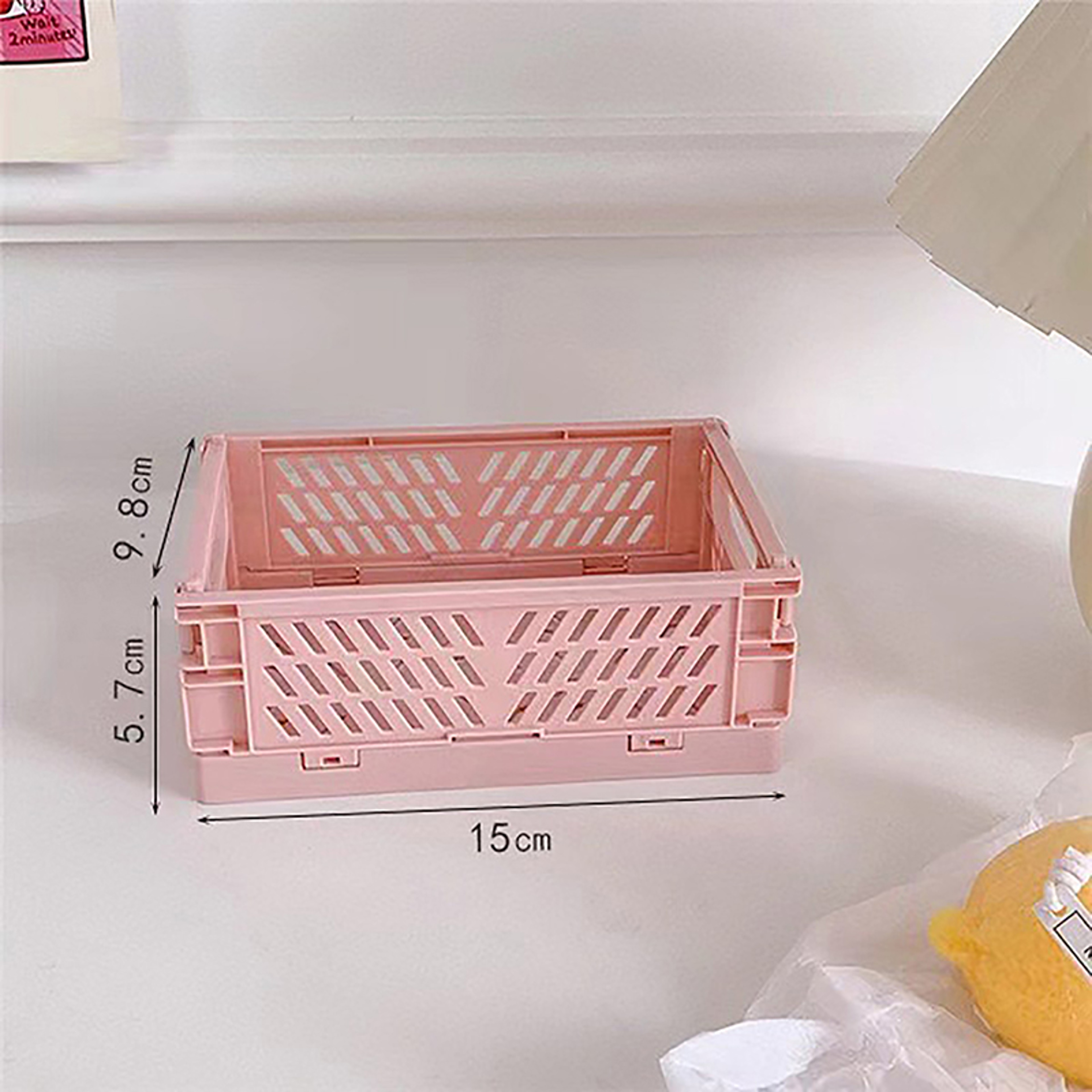 Plastic Folding Storage Box Collapsible Crate Home Use Basket Desktop Holder School Desk Storage Bo 9
