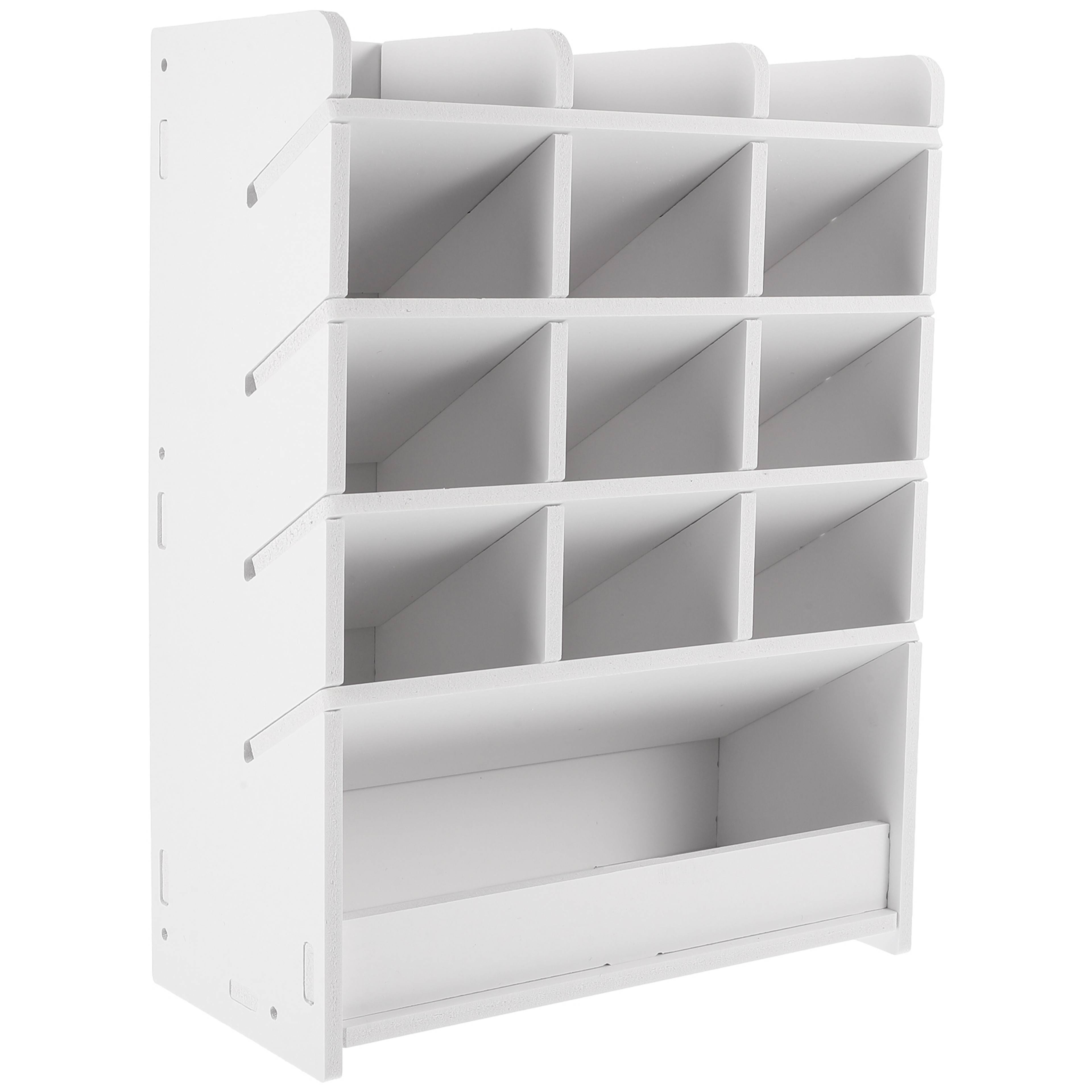 Desktop Storage Box Wood Organizer Office Pen Stand Multicompartment For School And Living Room 2