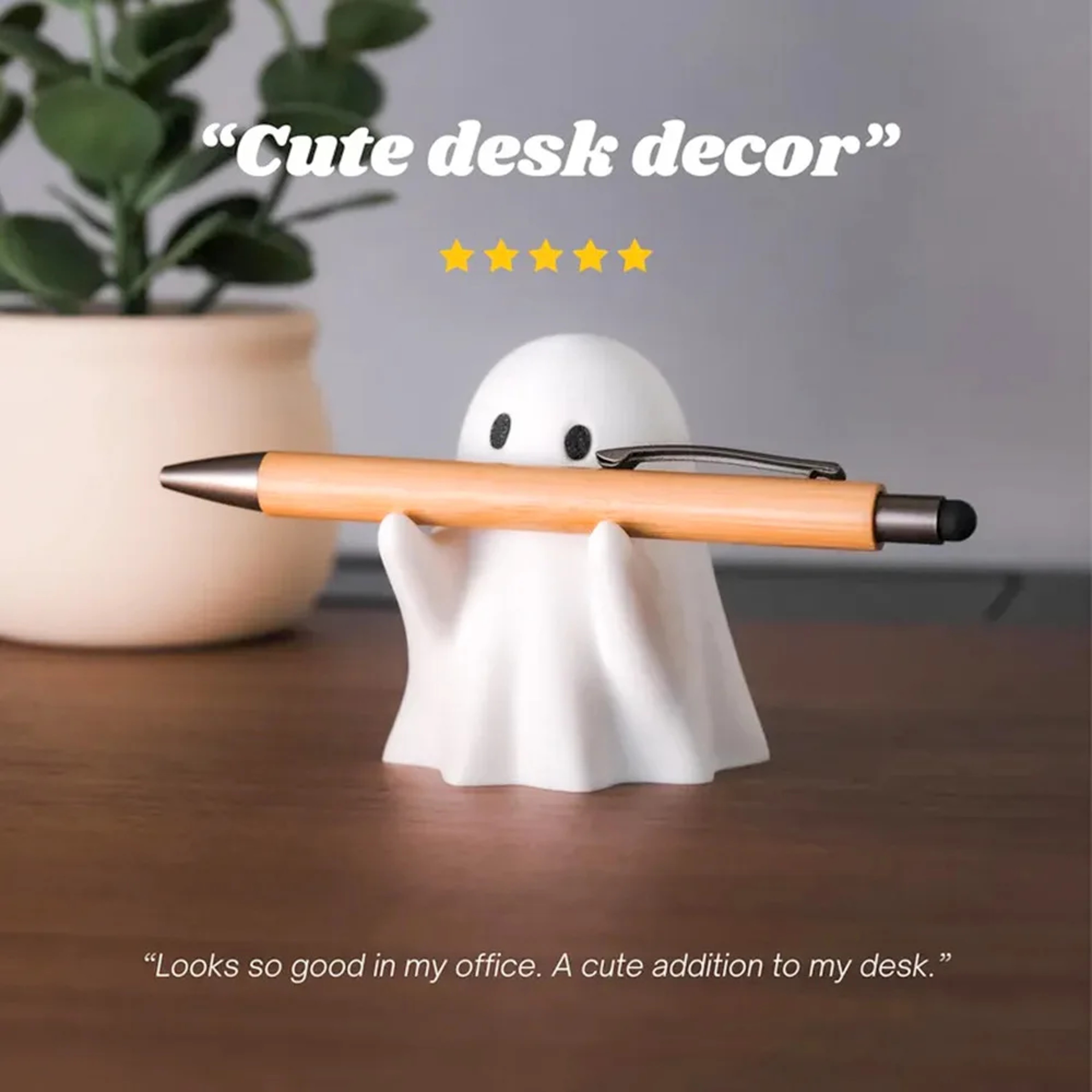 Spooky Ghost Figurine Design Funny Ghost Pen Holder For Desk Organizer Perfect Accessory Gifts For  3