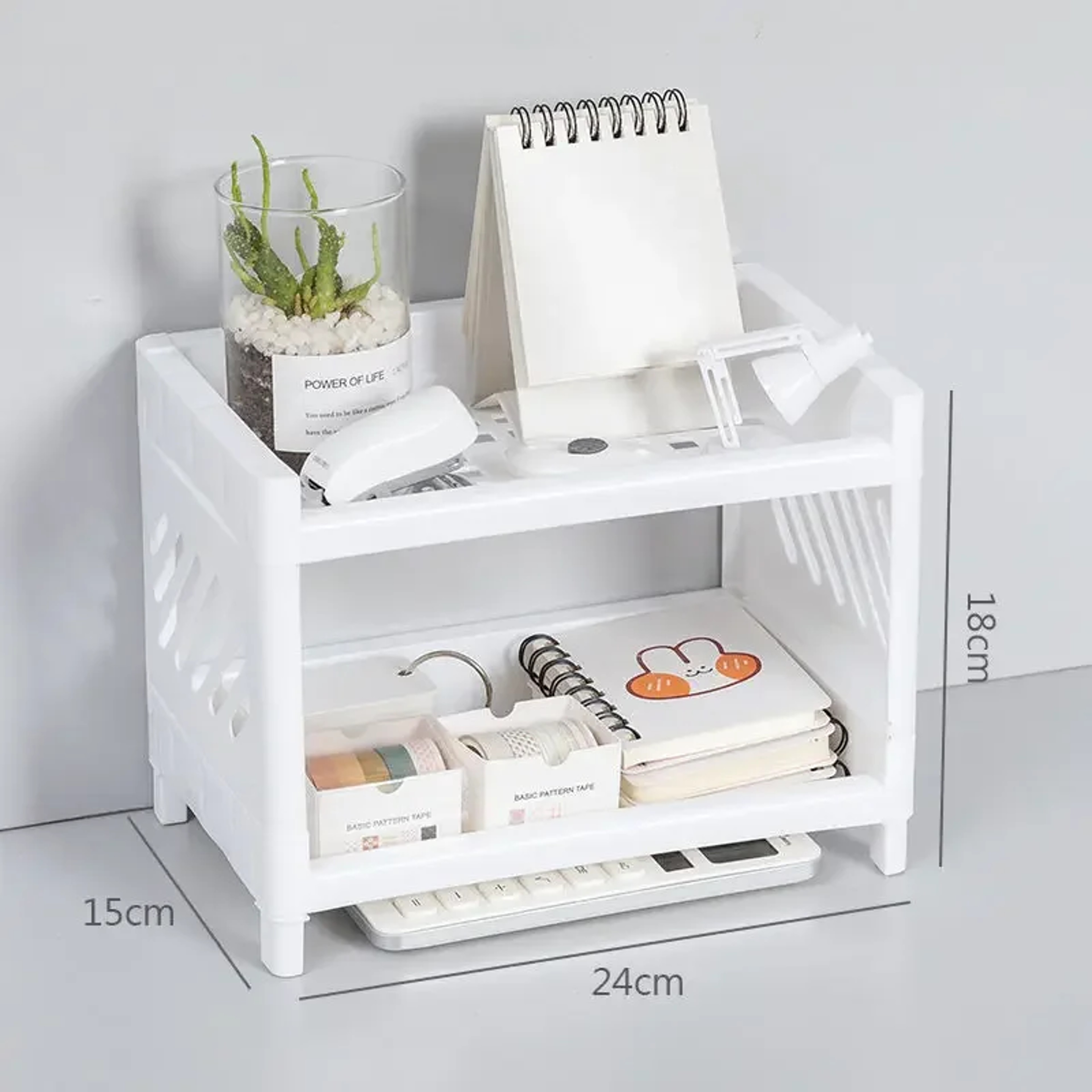 Double Layer Storage Rack Desk Organizer For Office Desk Rectangular Student Desk Accessories Holde 4