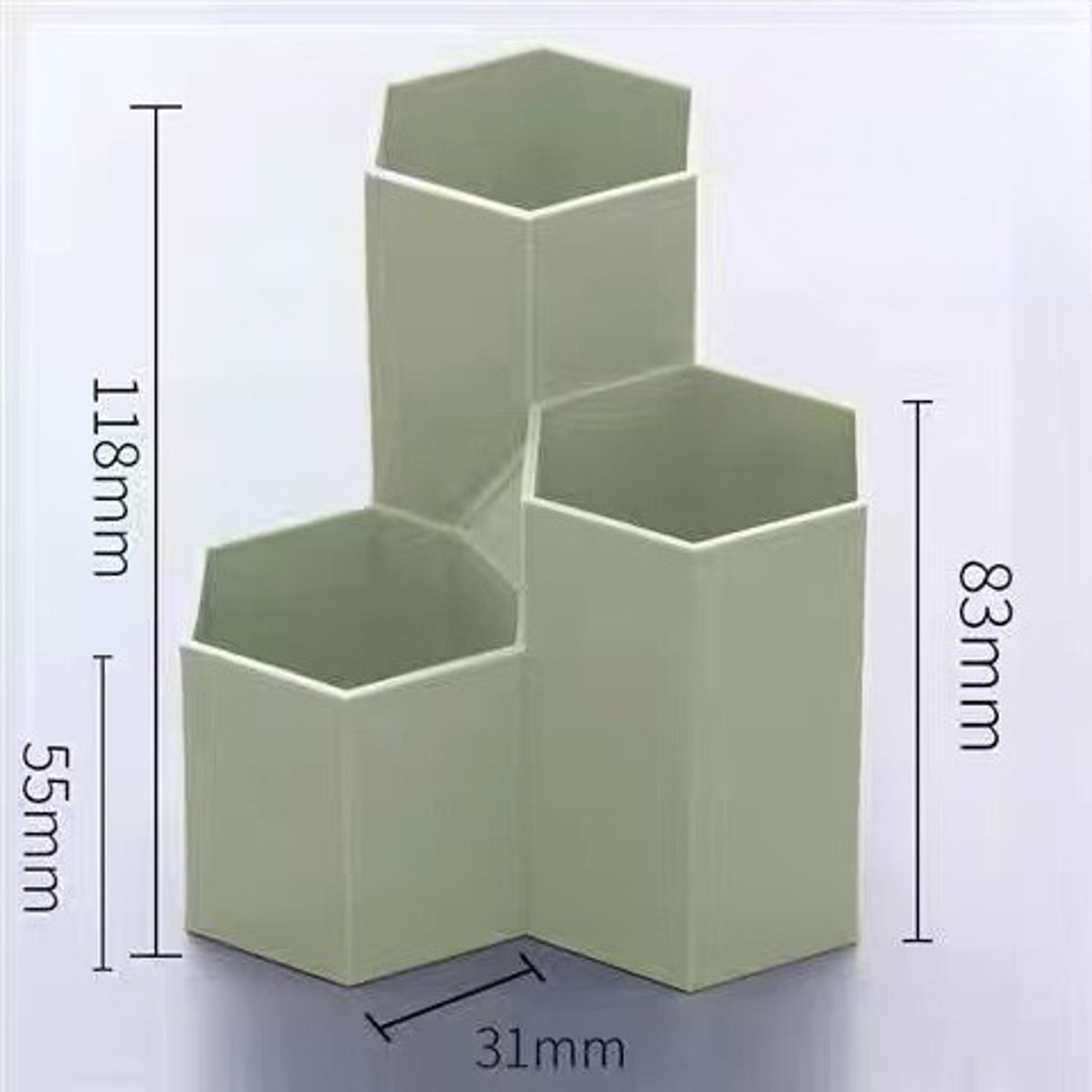 Desktop Organizer With Open  Closed Storage Compartments Modern White  Mint Green For Home Office A 8