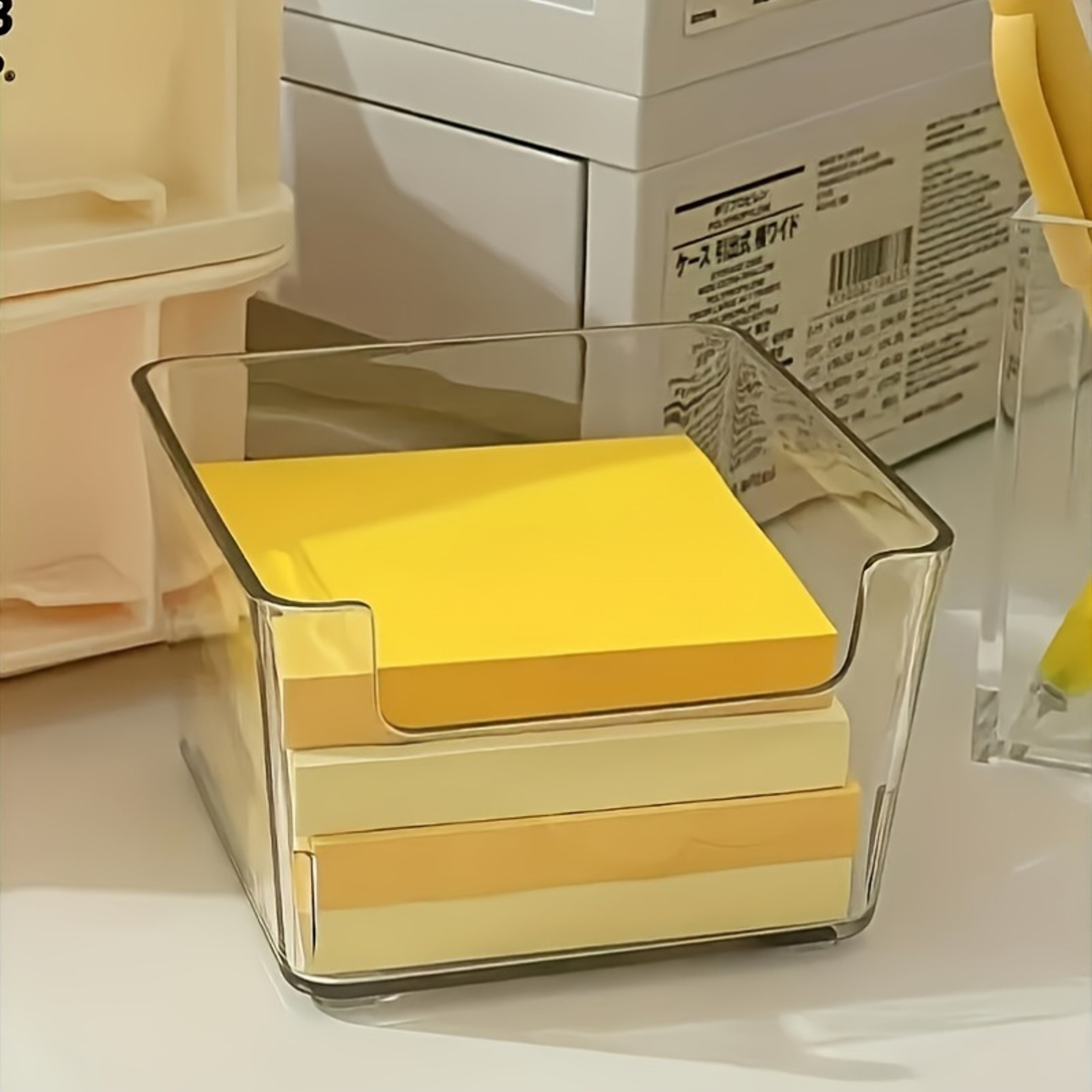 Acrylic Memo Stand Organizer, Clear Sticky Note Holder for Desktop Storage – view 1