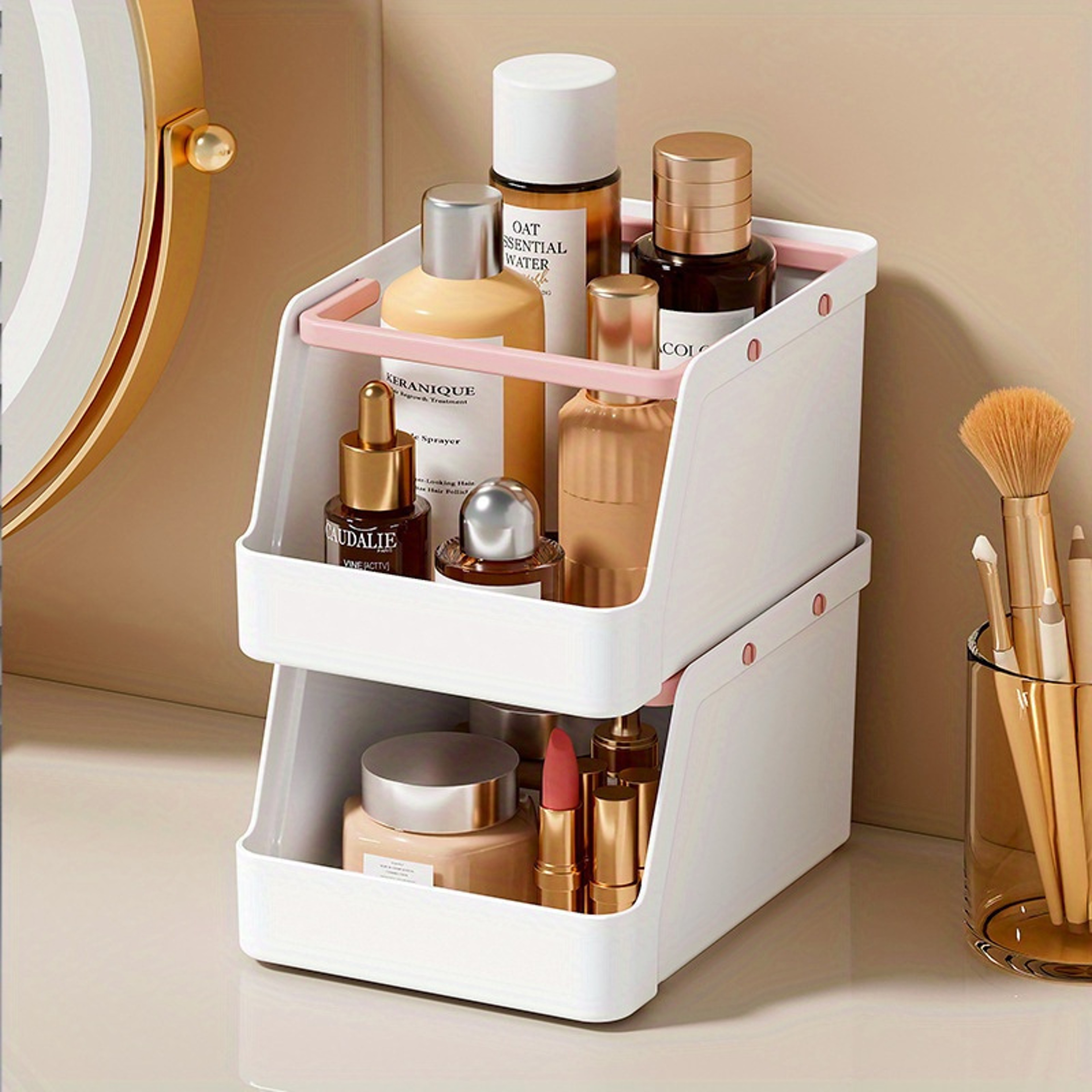 Stackable Plastic Storage Box Office Desktop Drawer Organizer For Cosmetics And Supplies 2