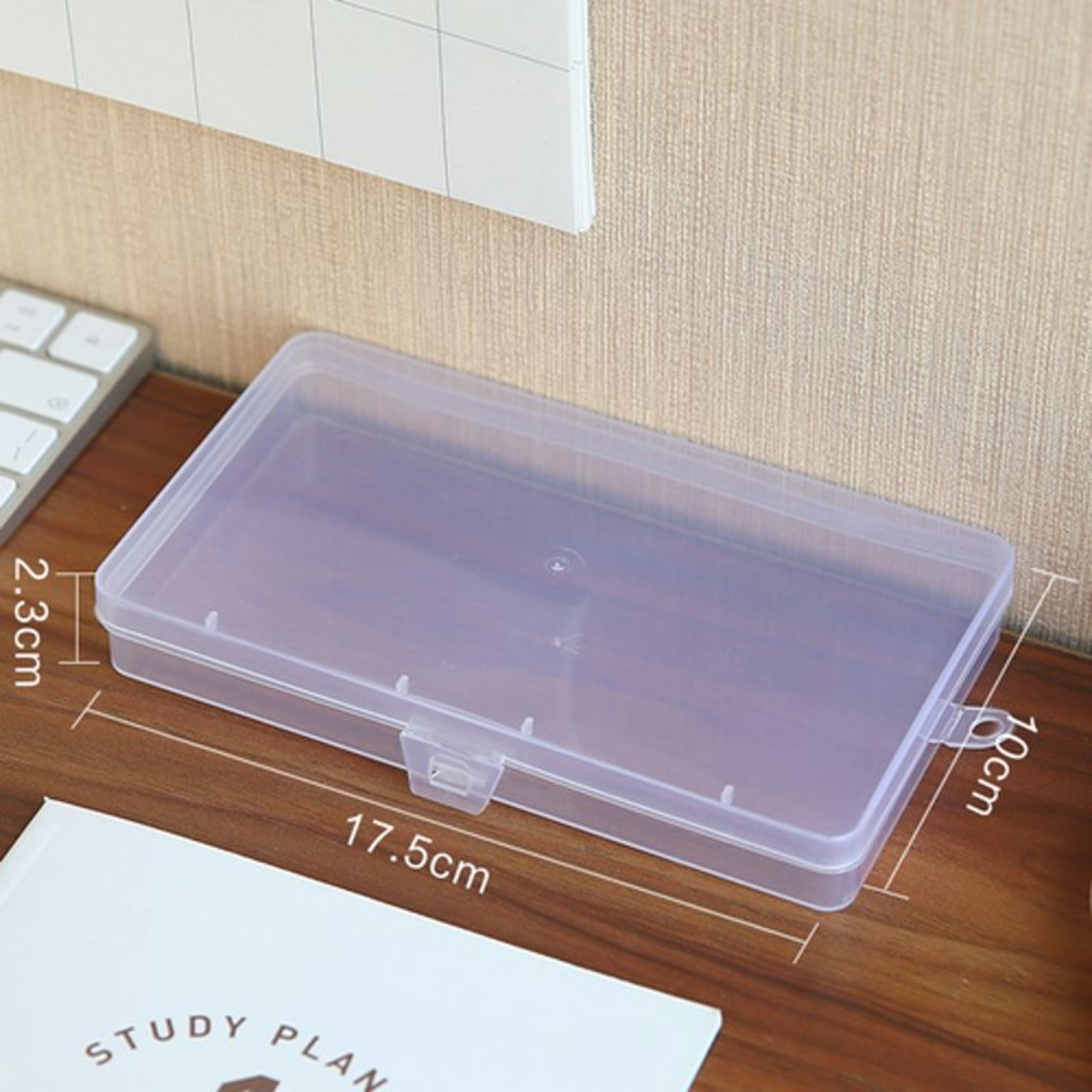 Transparent Storage Box With Sorting Function Clear Plastic Desk Organizer For Student Stationery 1