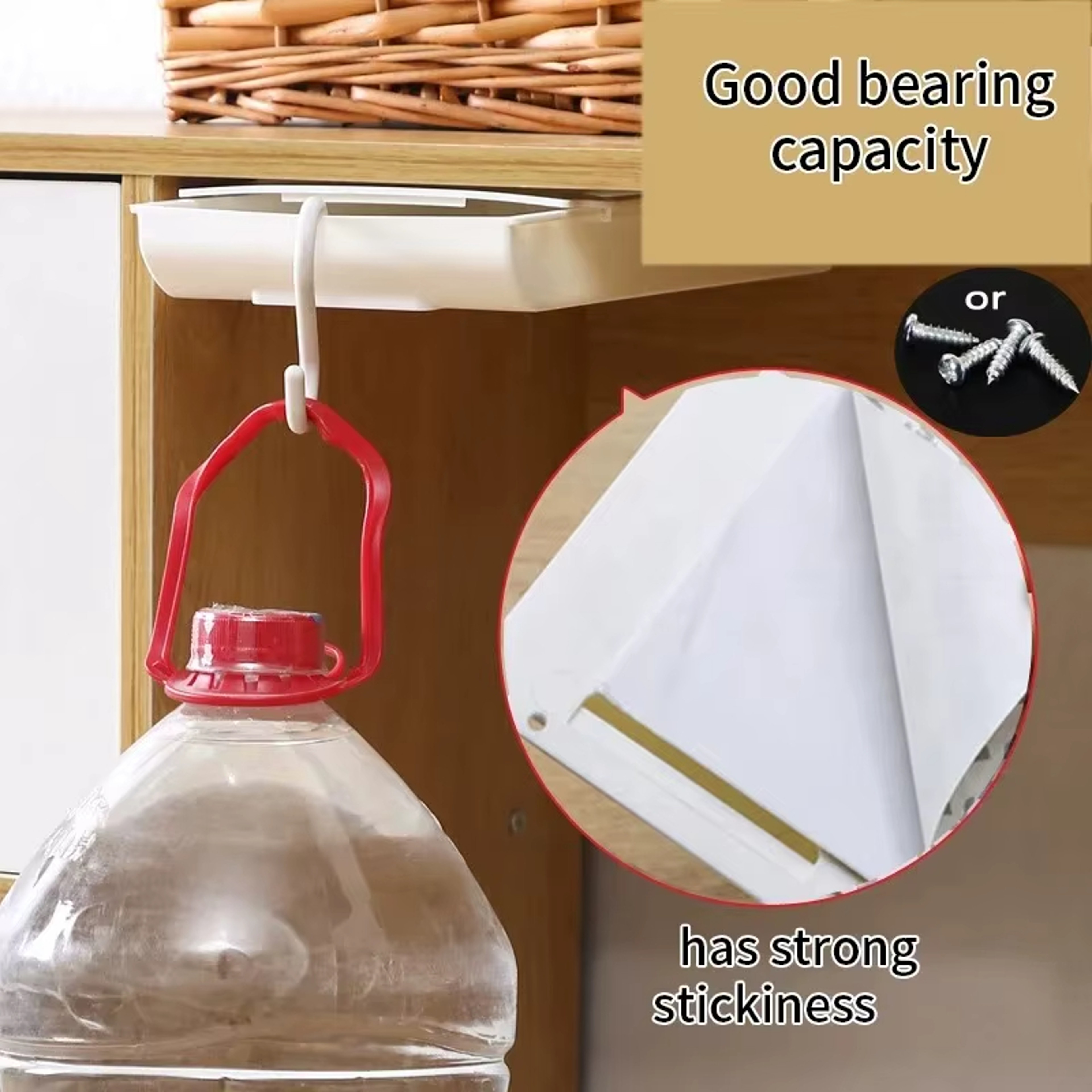 SelfAdhesive Plastic Storage Holder Hidden Organizer For School Office Kitchenware Stationery Cosme 2