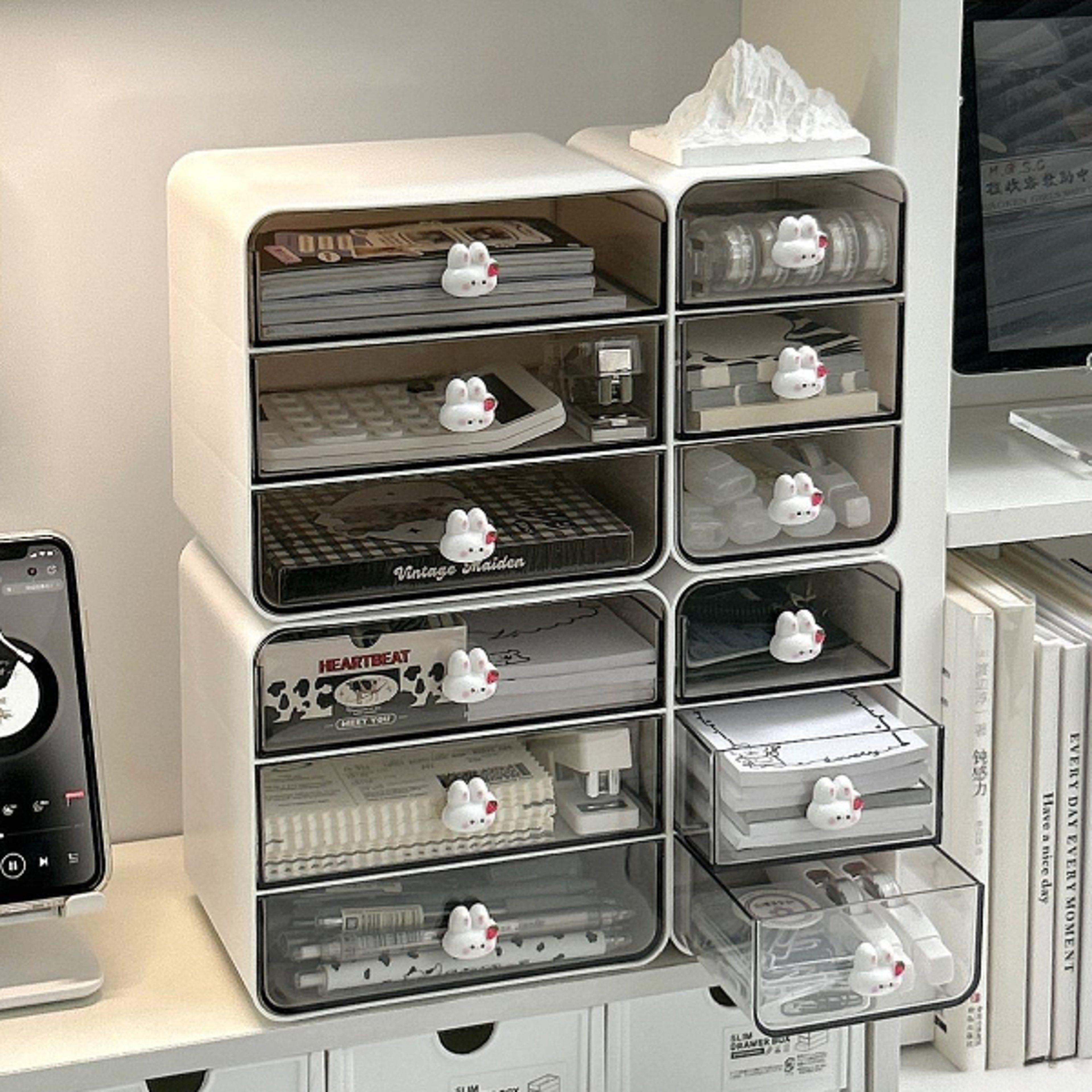 Cosmetics and Stationery Small Drawer Storage Box Desktop Desk Organizer Small Sundries Rack for D