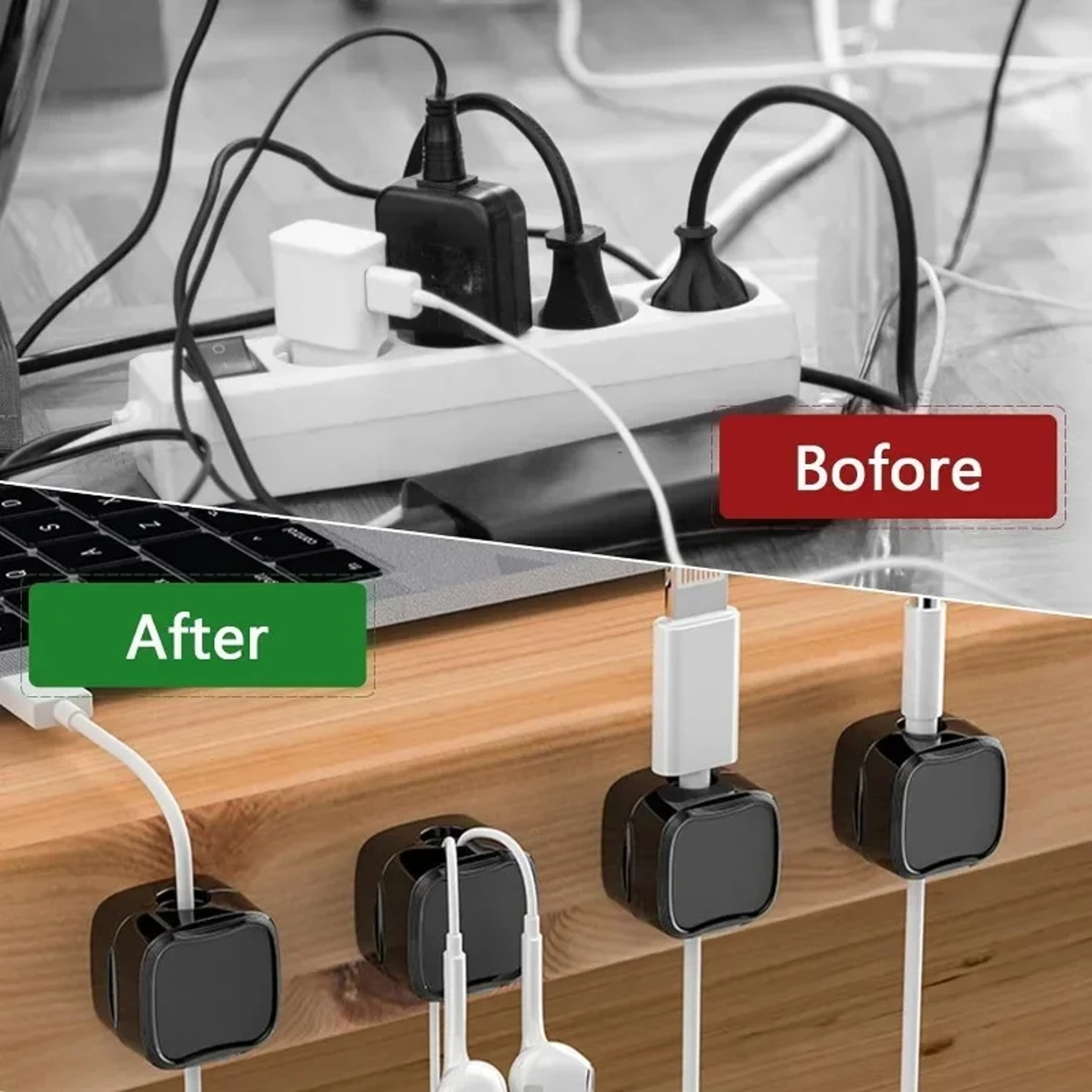 Adjustable Cord Holder Magnetic Cable Clips Desk Cable Management Wire Organizer Keeper 2