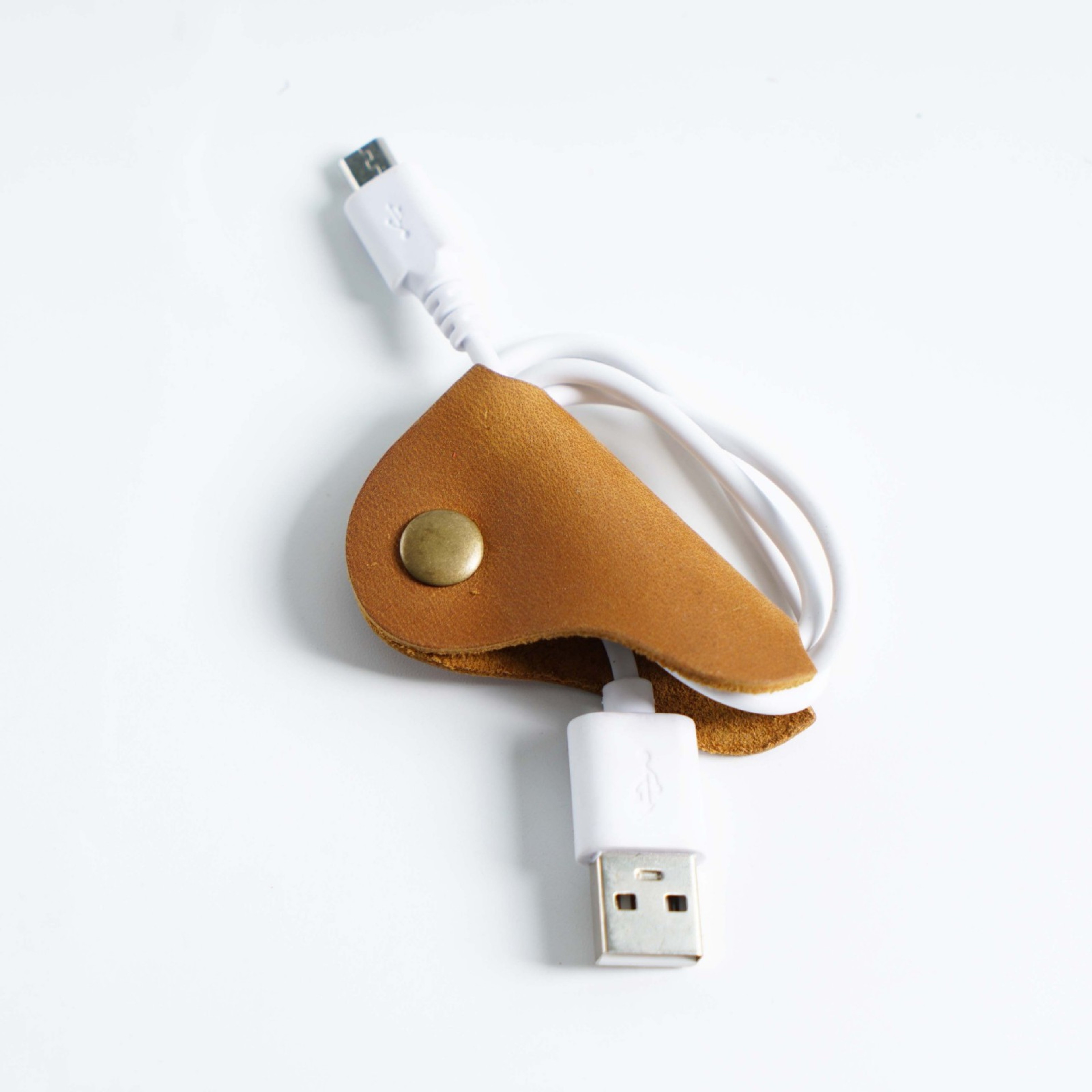 USB Holder for Desk Tidy Organizer, Leather Cable Clip Earphone Cord Holder – view 3