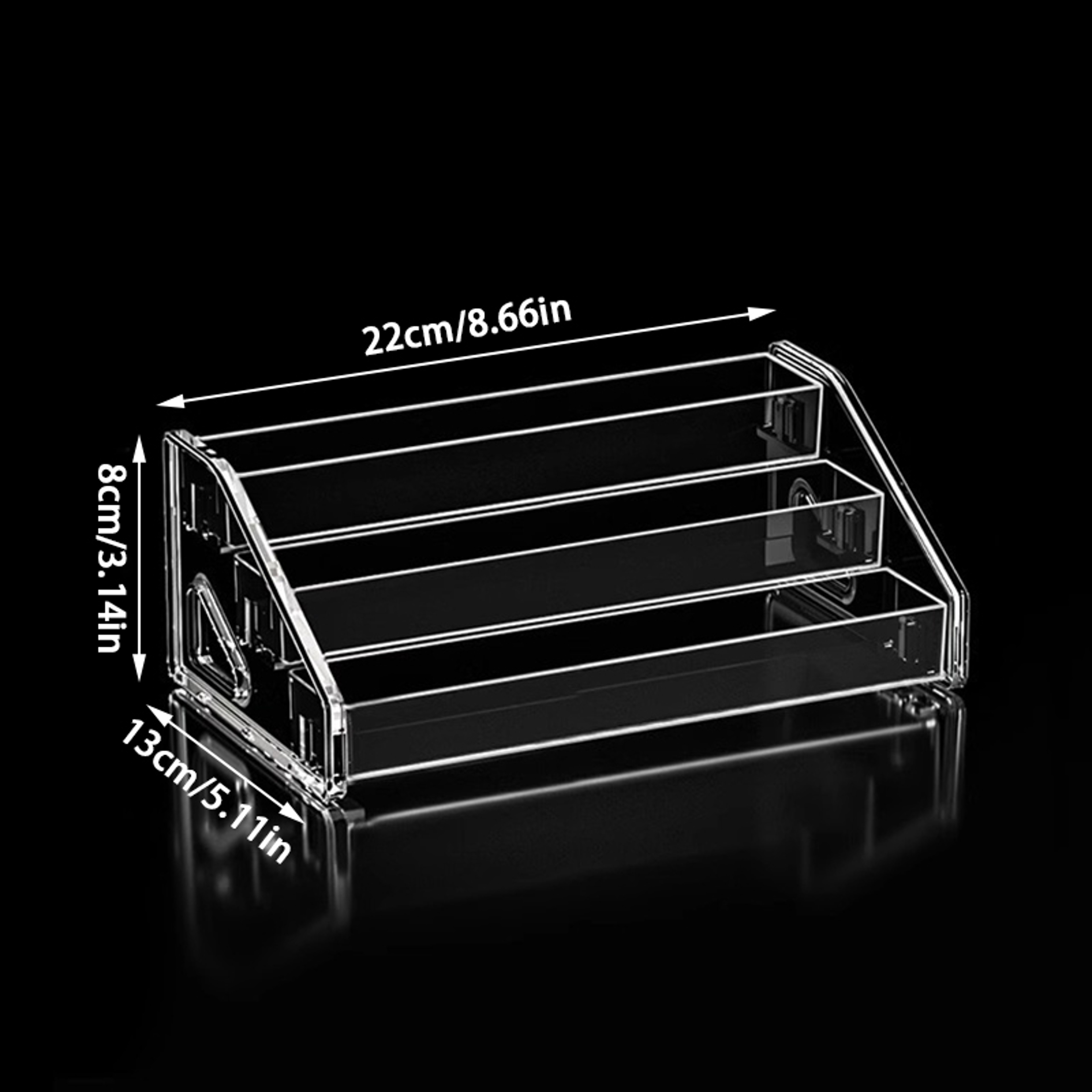 Acrylic Transparent Desktop Badge Organizer, Two Dimensions Anime Characters Storage Rack Ladder Display Shelf – view 7