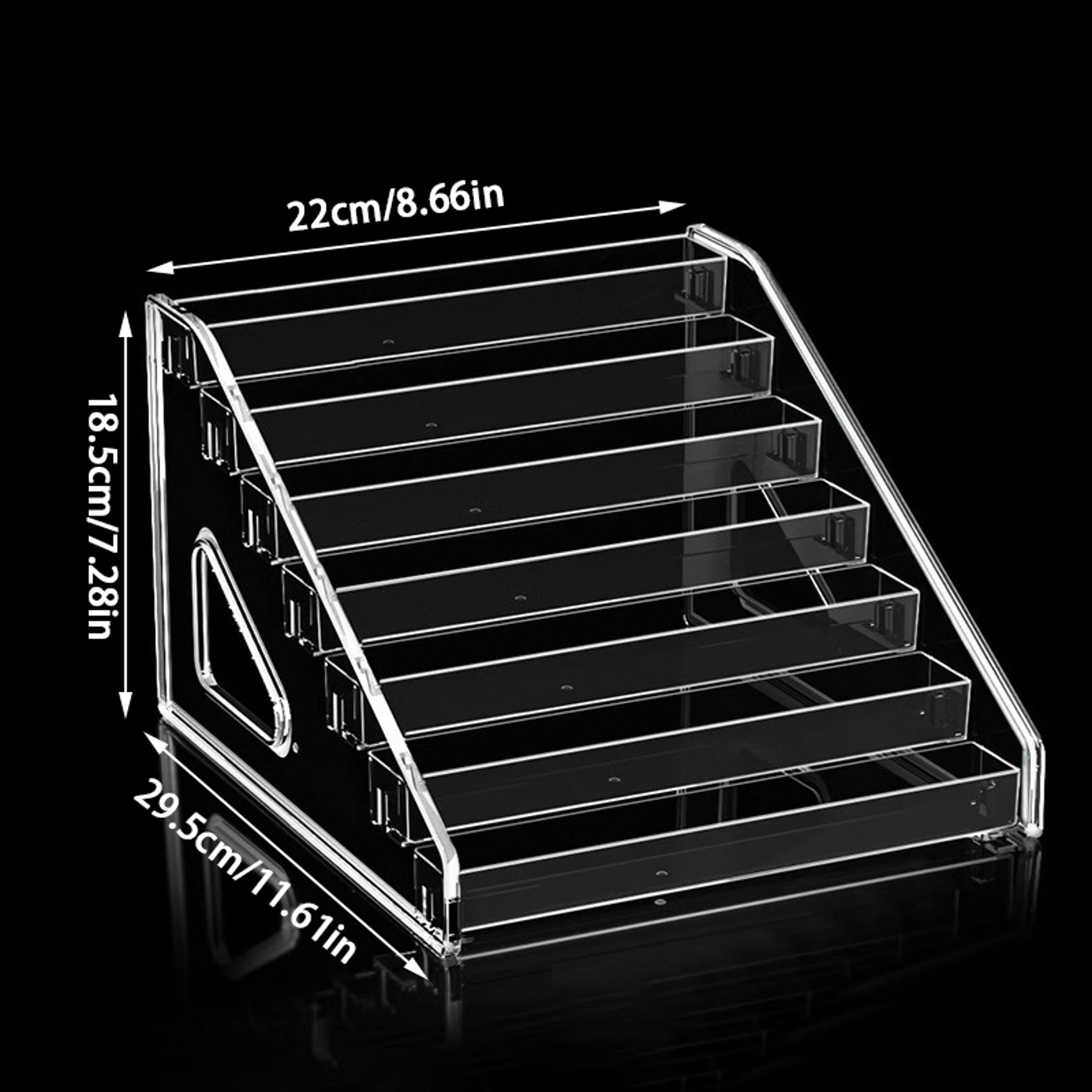 Acrylic Transparent Desktop Badge Organizer, Two Dimensions Anime Characters Storage Rack Ladder Display Shelf – view 9