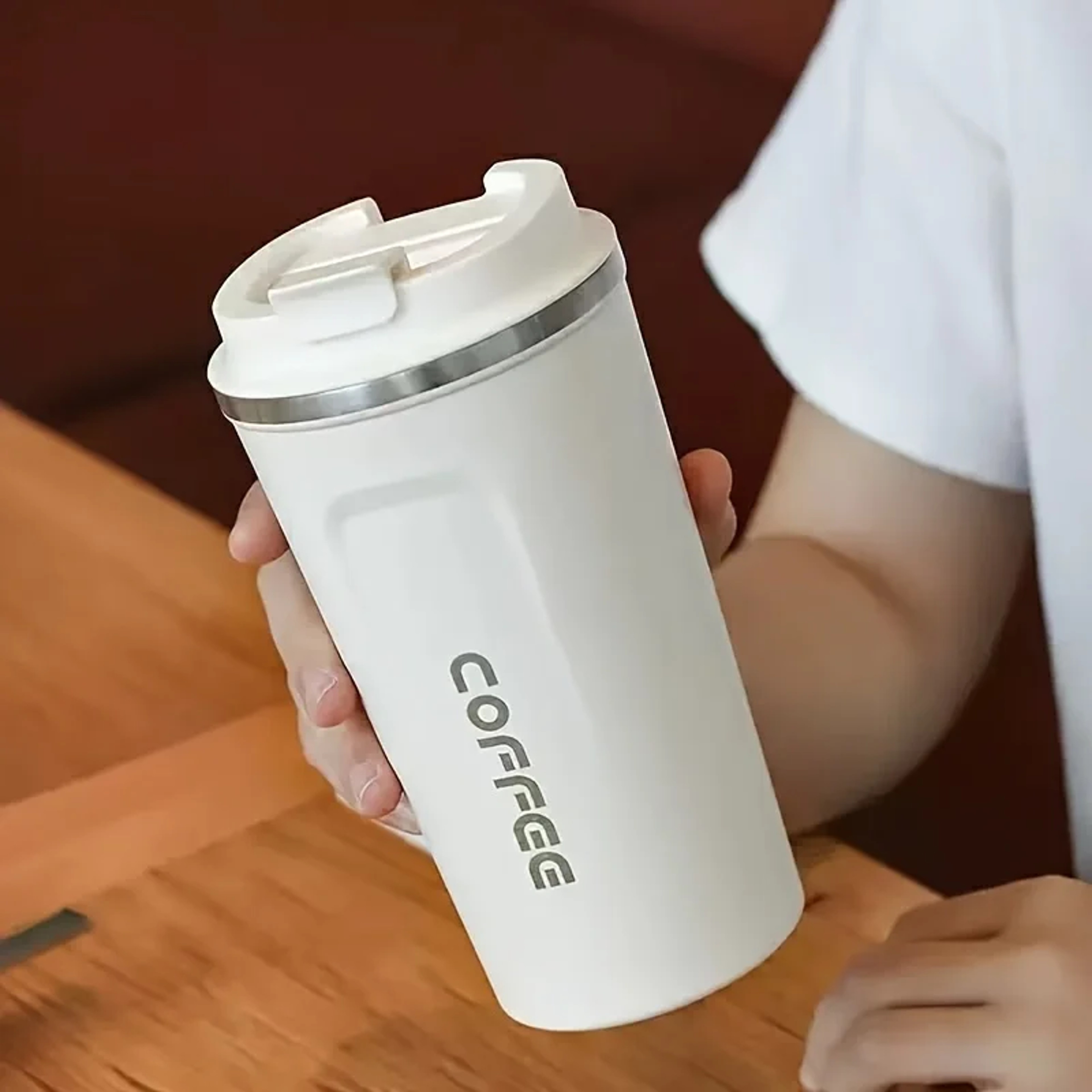 Stainless Steel Thermos Travel Cup Durable Vacuum Insulated Coffee Mug Leak Proof Matte Double Wall 8