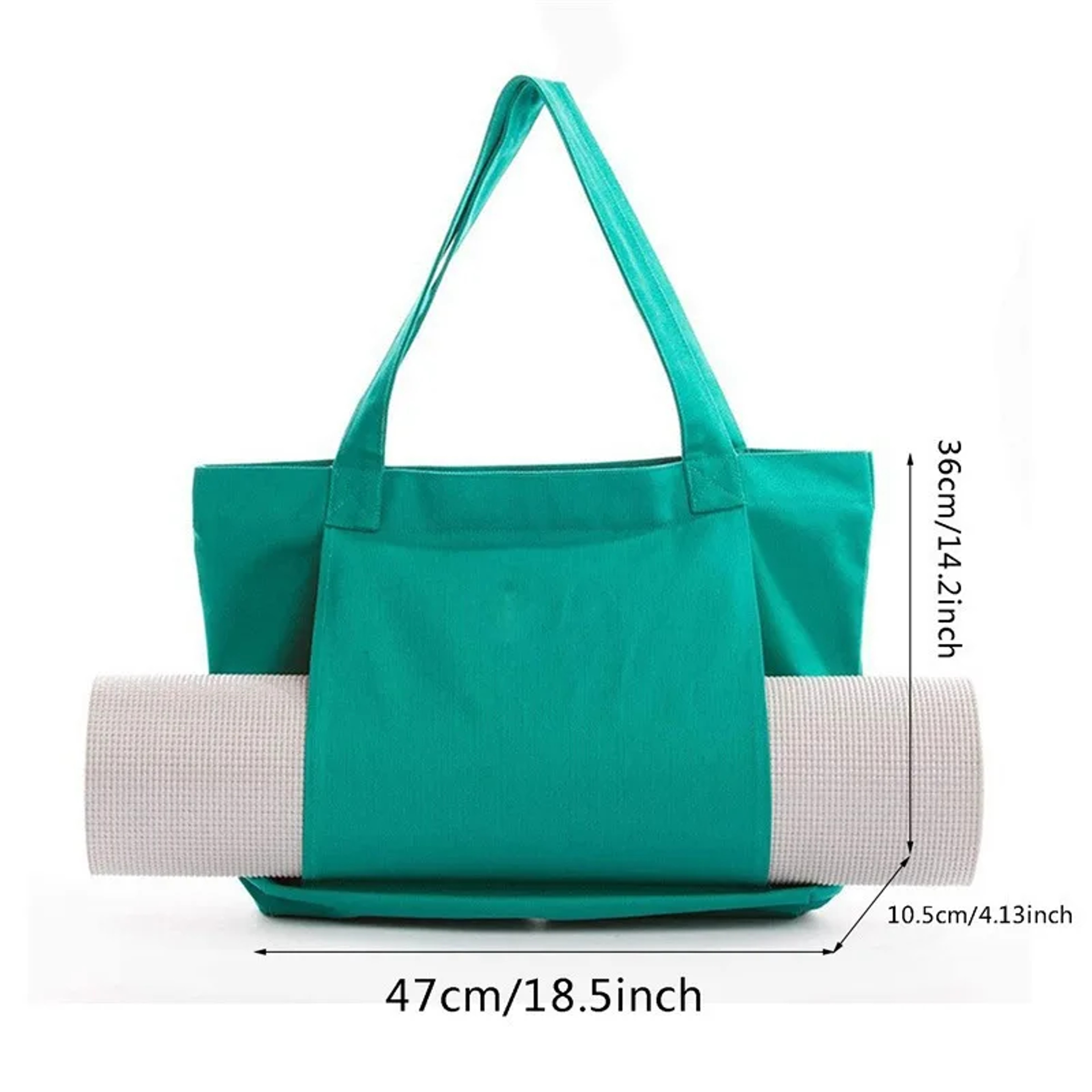 Portable and multifunctional large capacity yoga canvas bag, one shoulder yoga mat storage bag – view 2