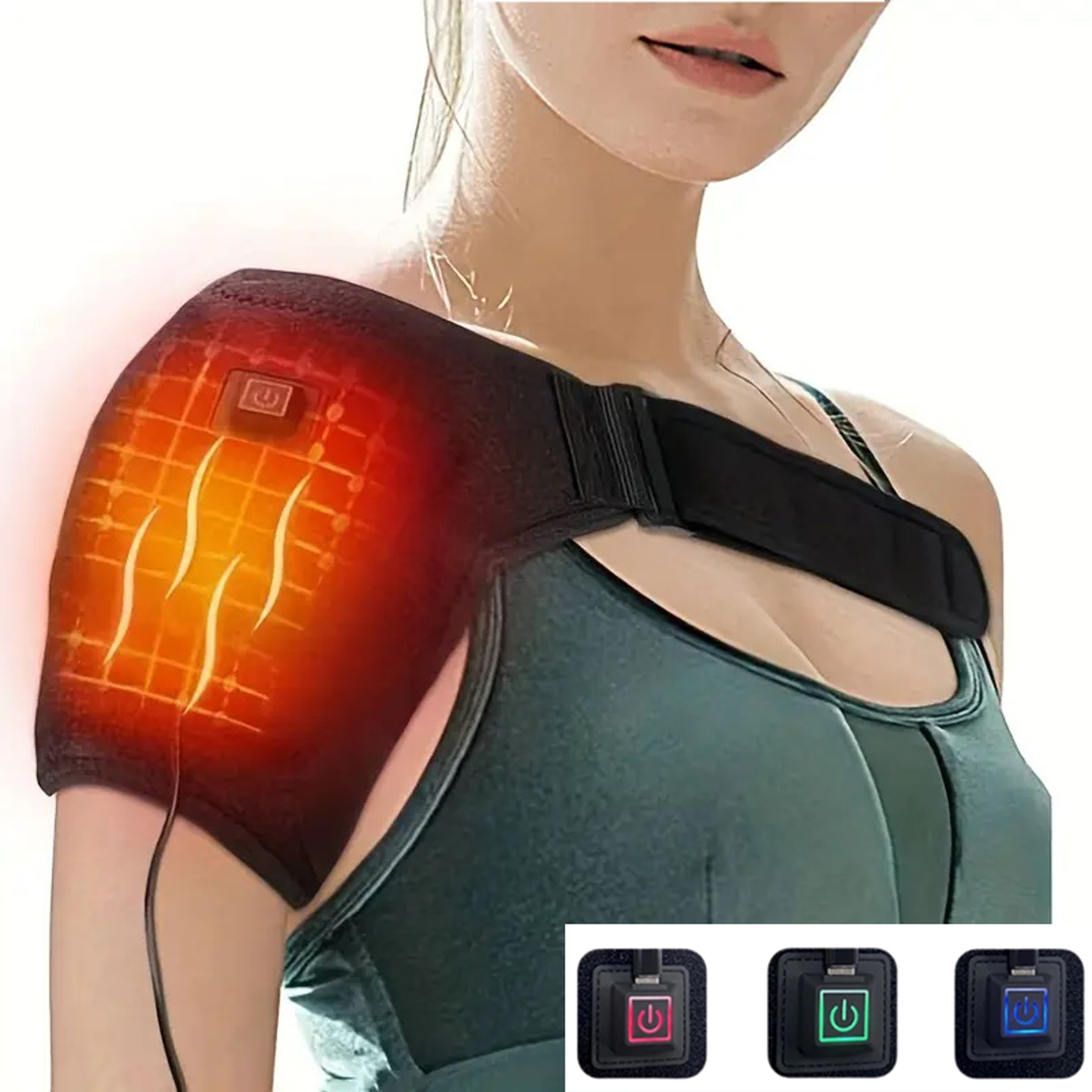 Heated Shoulder Brace Wrap USB Electric Heating Arm Shoulder Support Belt Massage Strap Fitness Bra 0