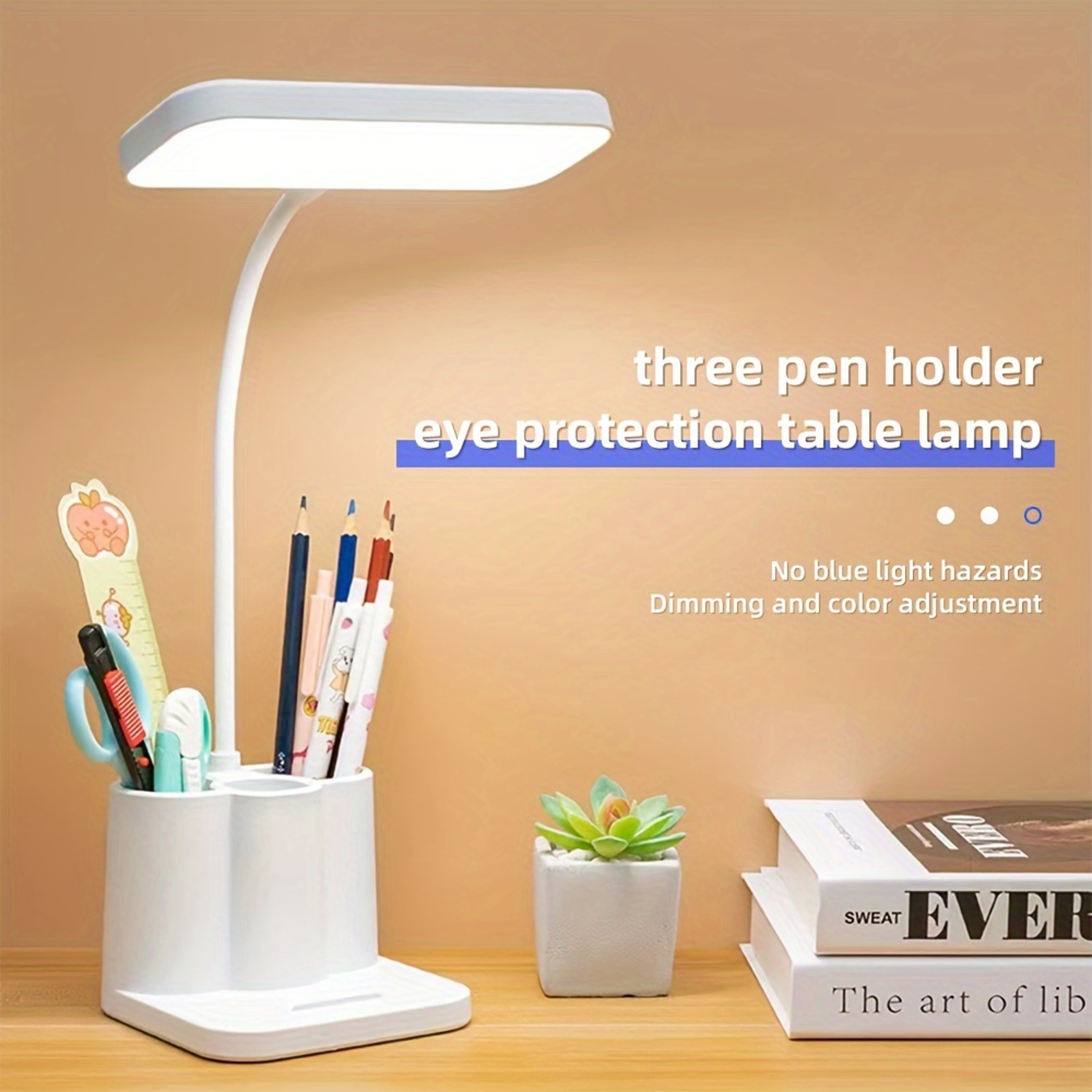 Dimmable LED Night Light, USB Rechargeable Table Lamp, Touch Desk Lamp with Eye Protection for Bedroom – view 3