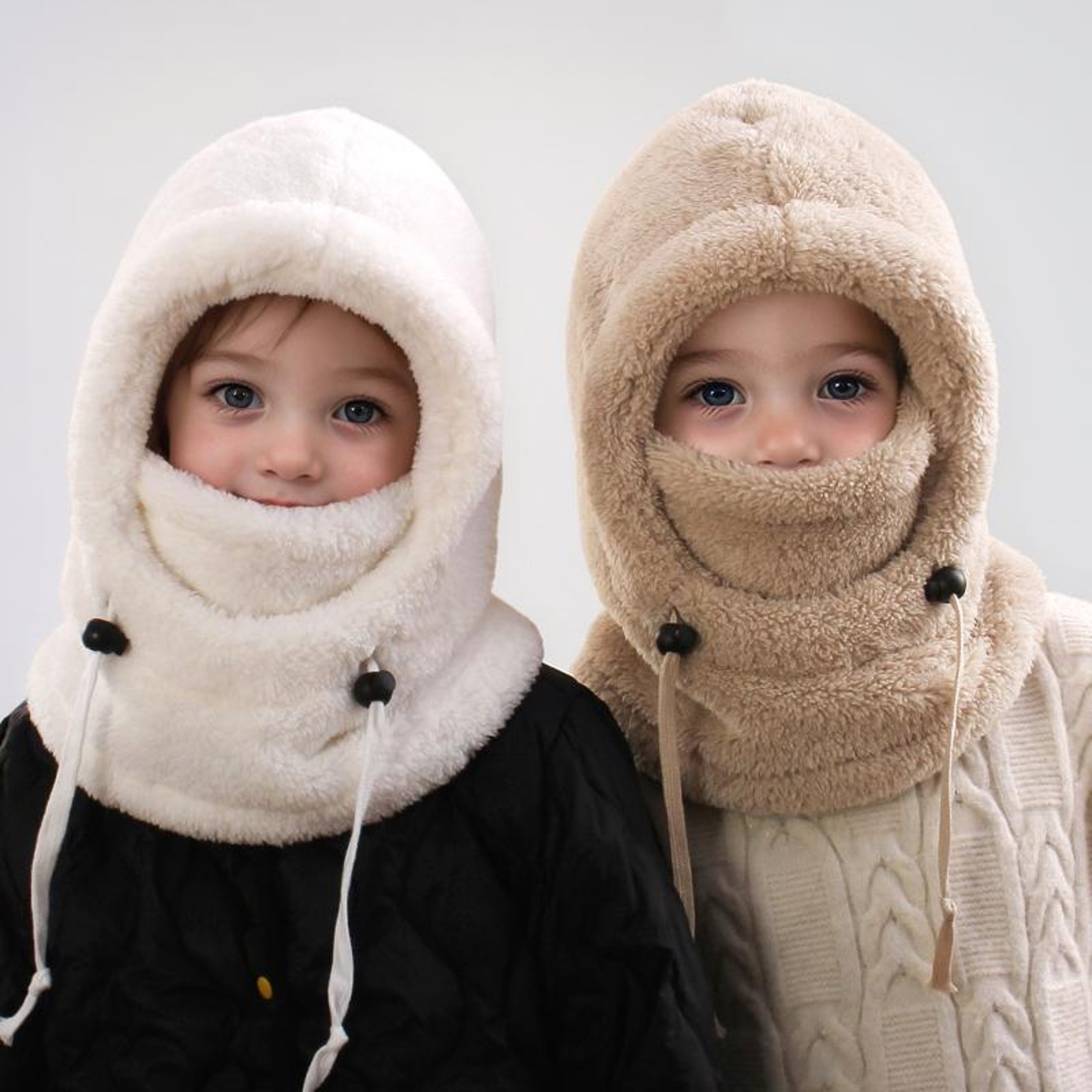 Windproof Warm Hat Scarf Kid Plush Balaclava Hats Adjustable Ear Protection Cap 1