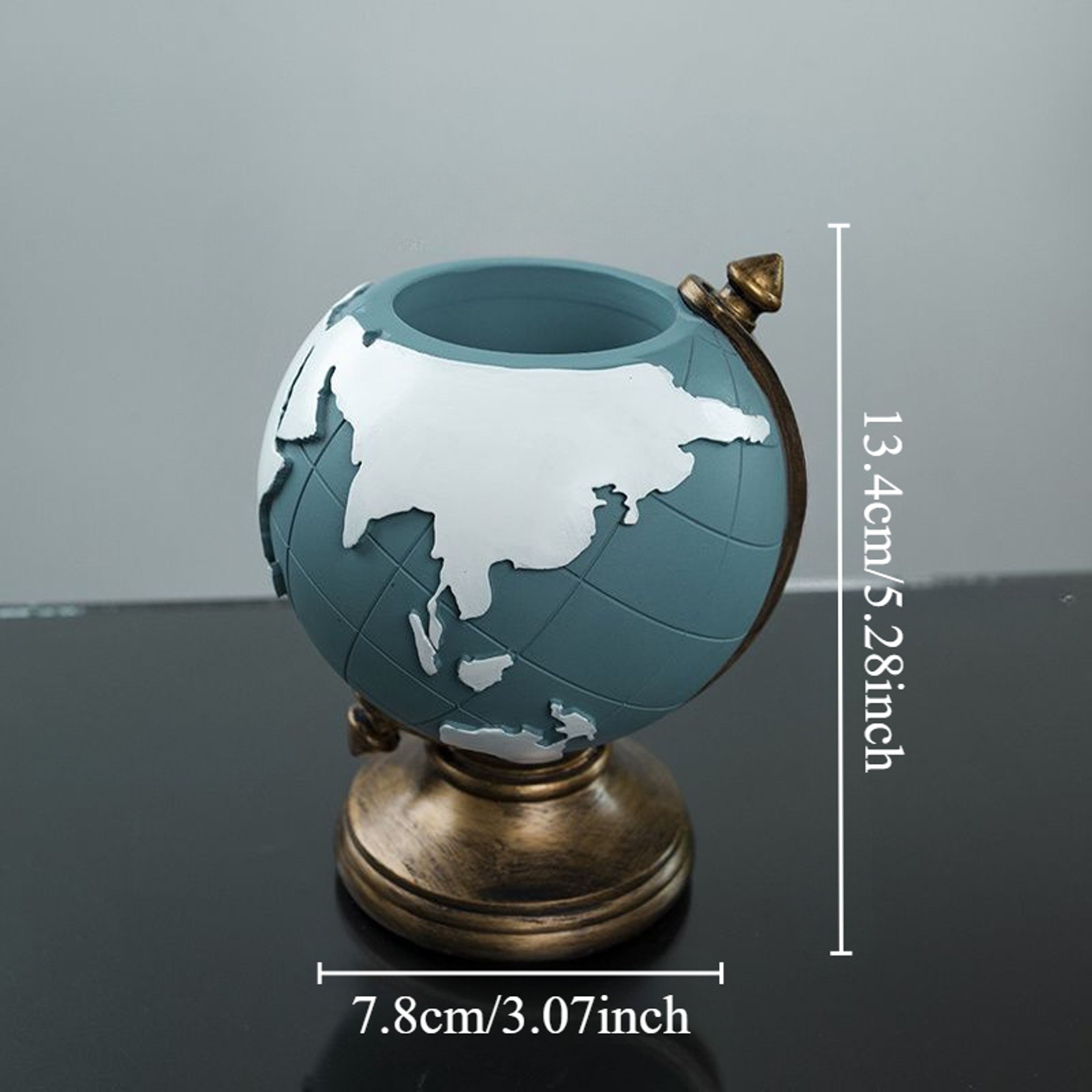 Unique Geographic Pen And Pencil Storage Creative Globe Resin Desk Organizer 3