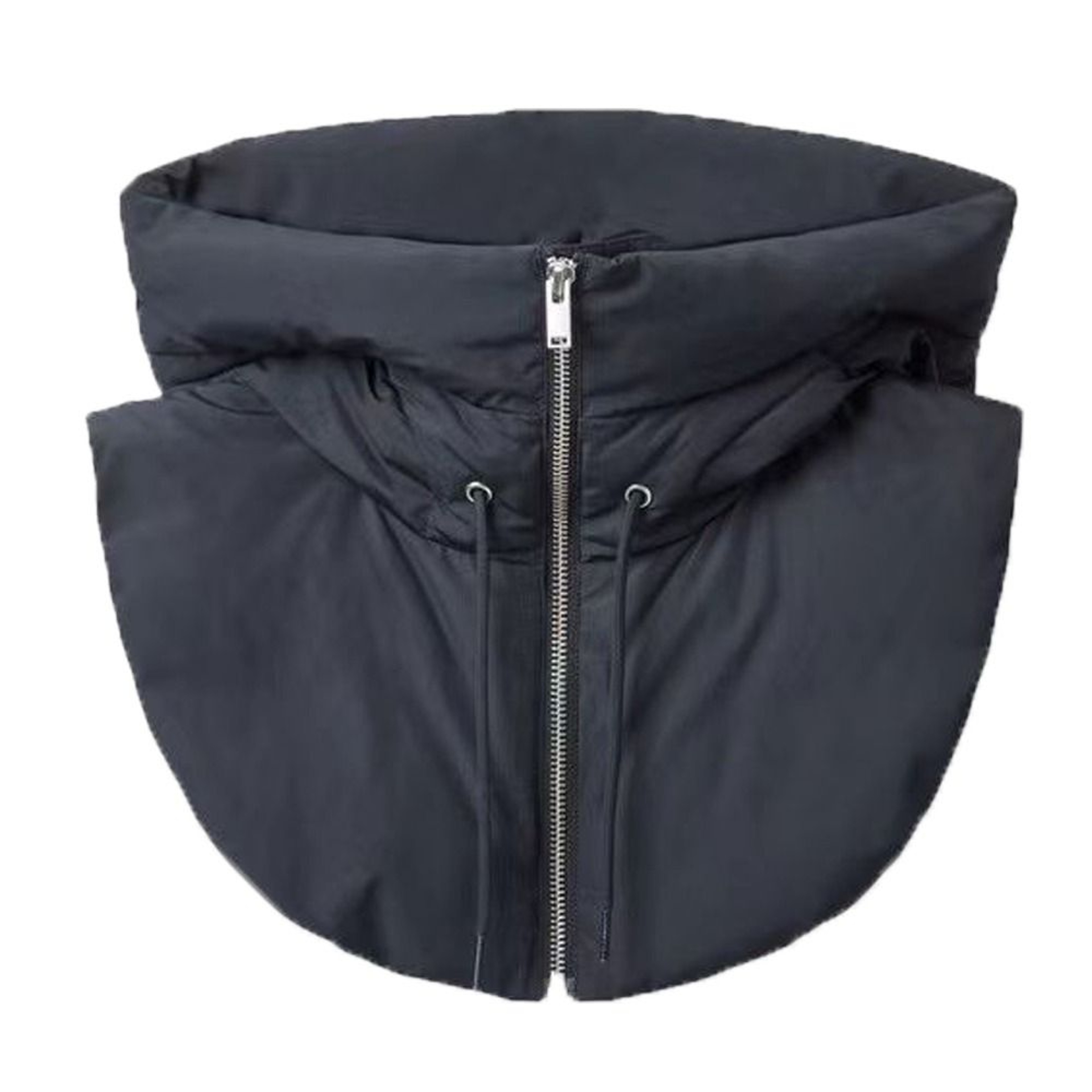Womens Ultralight Down Hooded Hats Drawstring Neck Cover Removable Scarf Zipper Coat Balaclava Hat 0