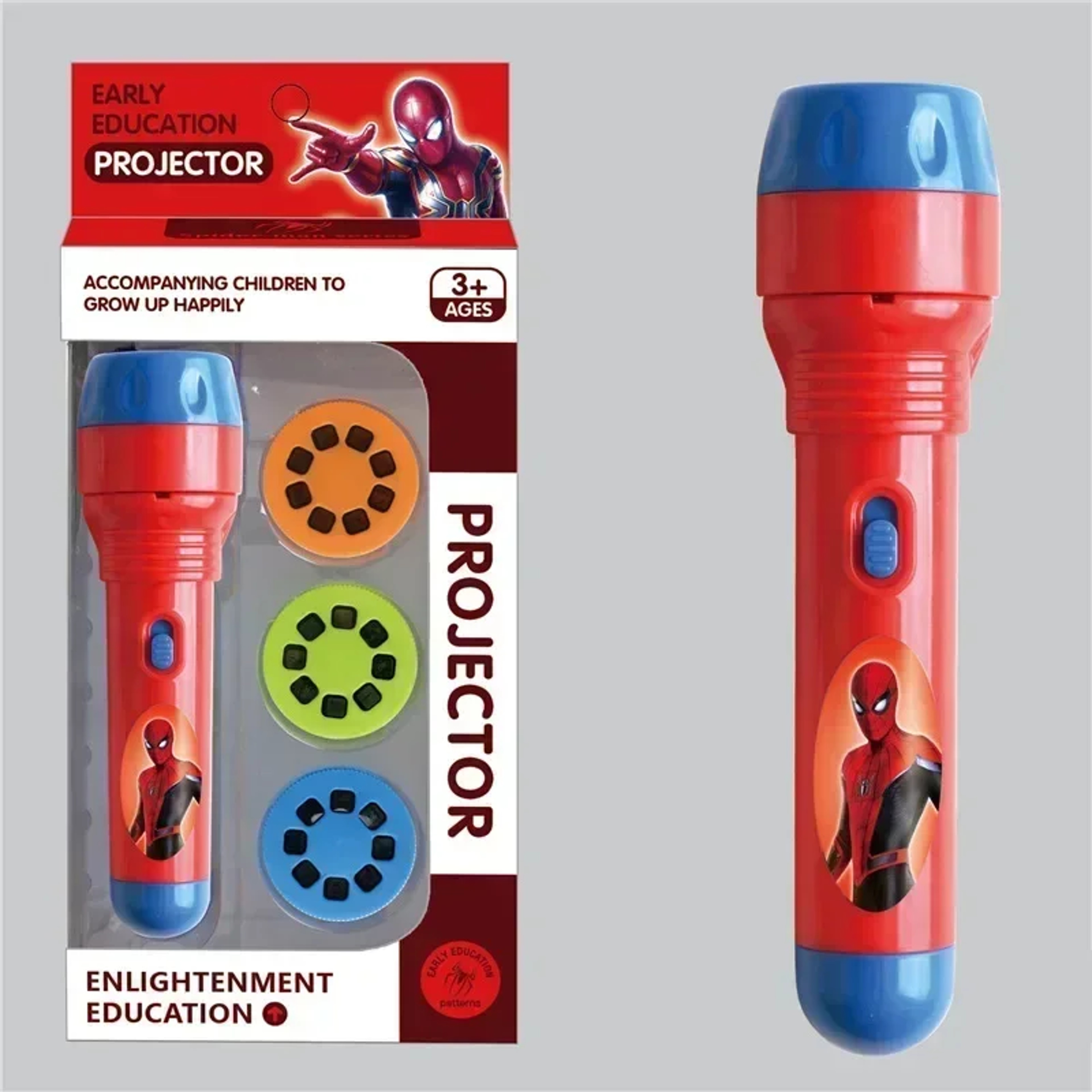 Spiderman Torch Lamp Flashlight Projector Toy Disney Anime Kawaii Spider Man Cosplay Gift 2