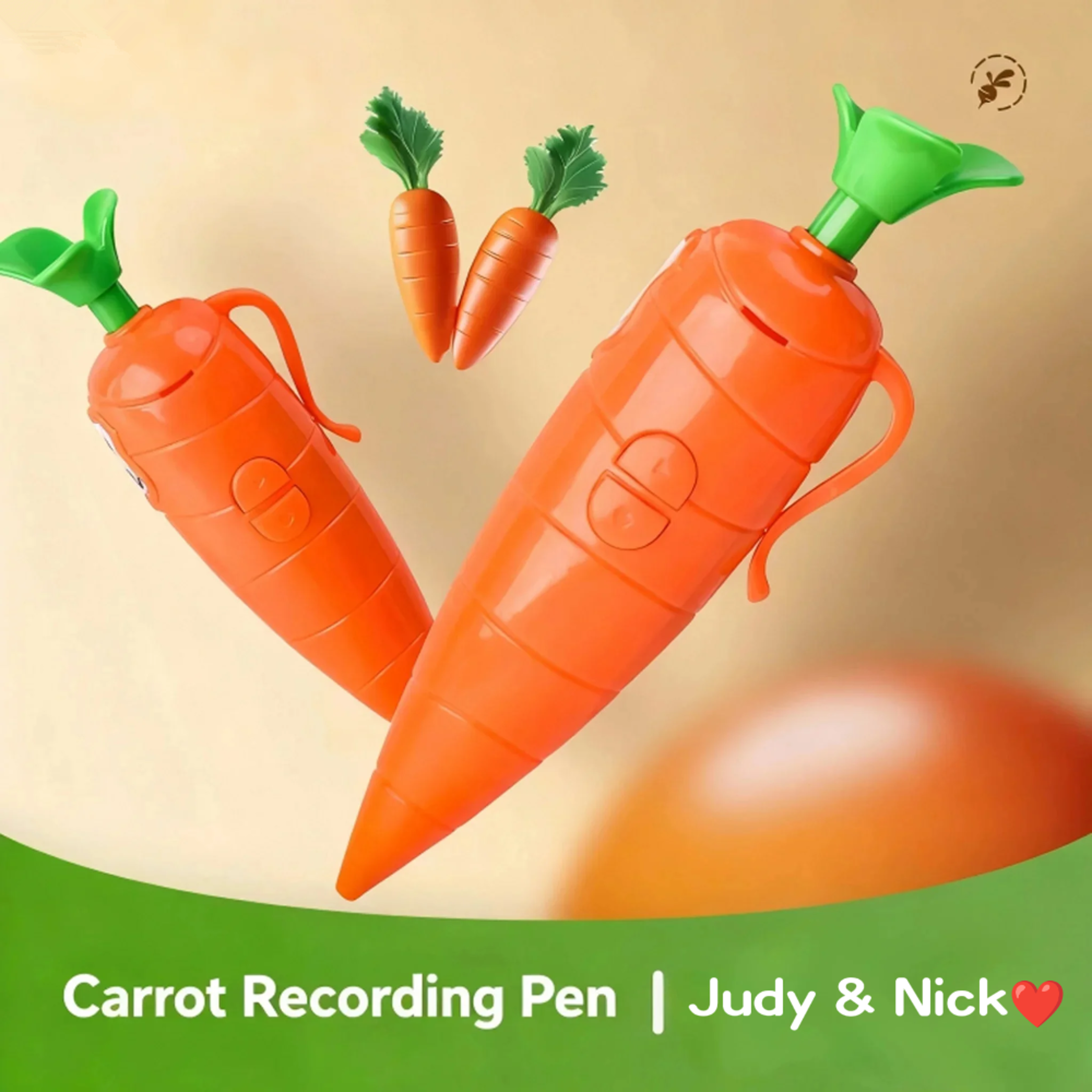 Novelty Carrot Voice Recorder Pen Can Write Graffiti Ballpoint Electronic Sound Toy Gift 1