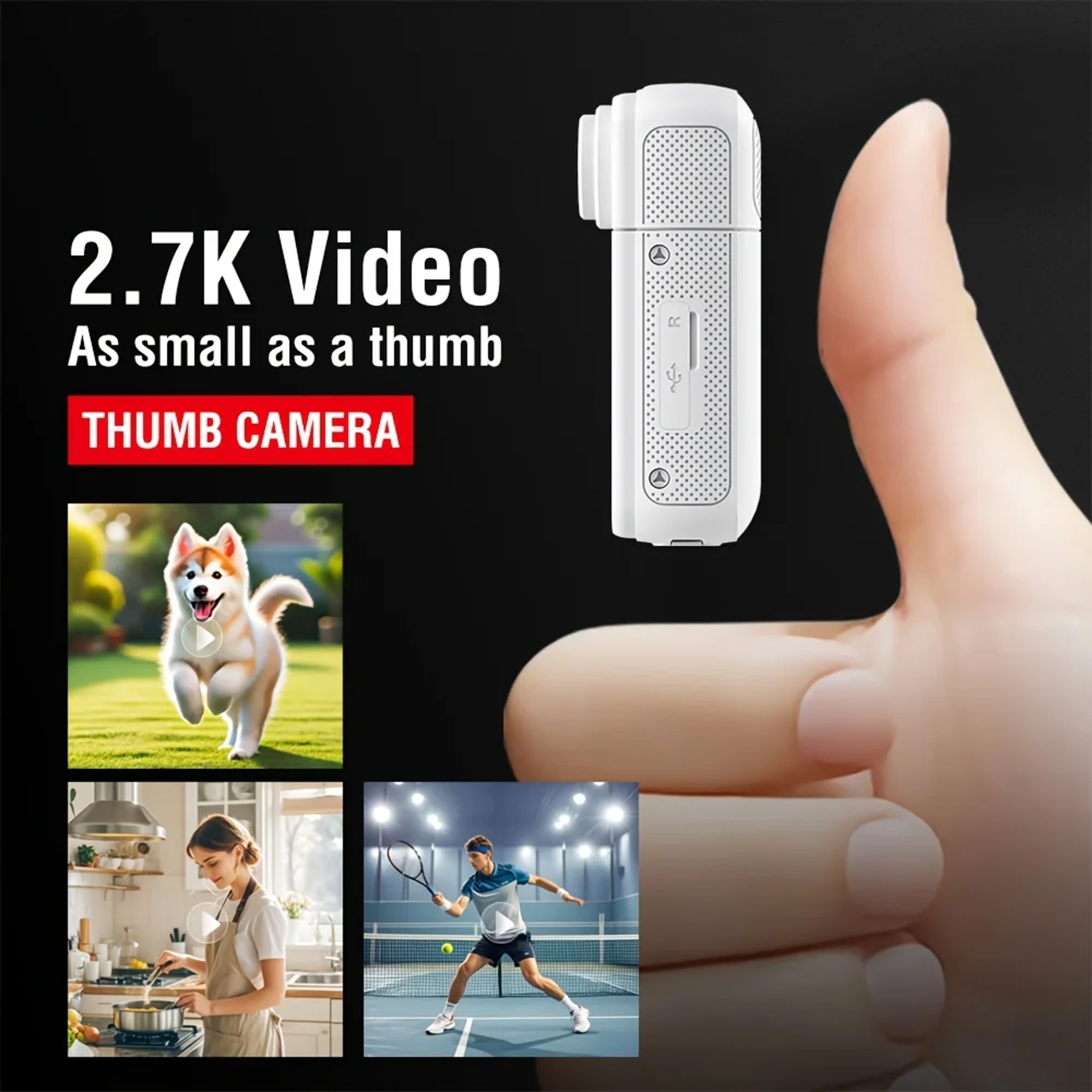 Lightweight Mini Recorder Finger Action Camera Magnetic Belt IPS Screen For Bicycle Vlog Pet Cam 4