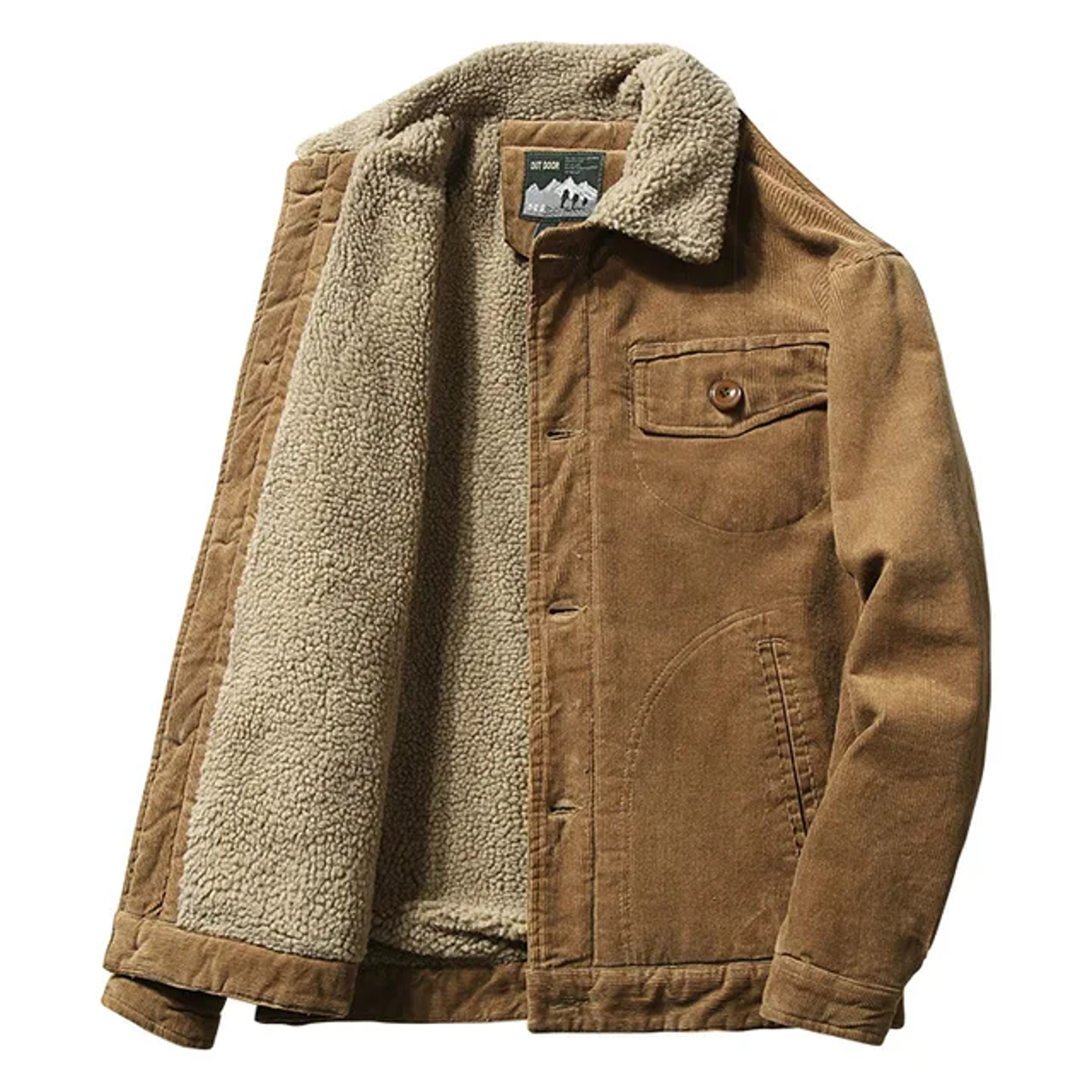 HighQuality Warm Parka Jackets For Men Korean Fashion Winter Plus Velvet Corduroy Cotton Jacket 5