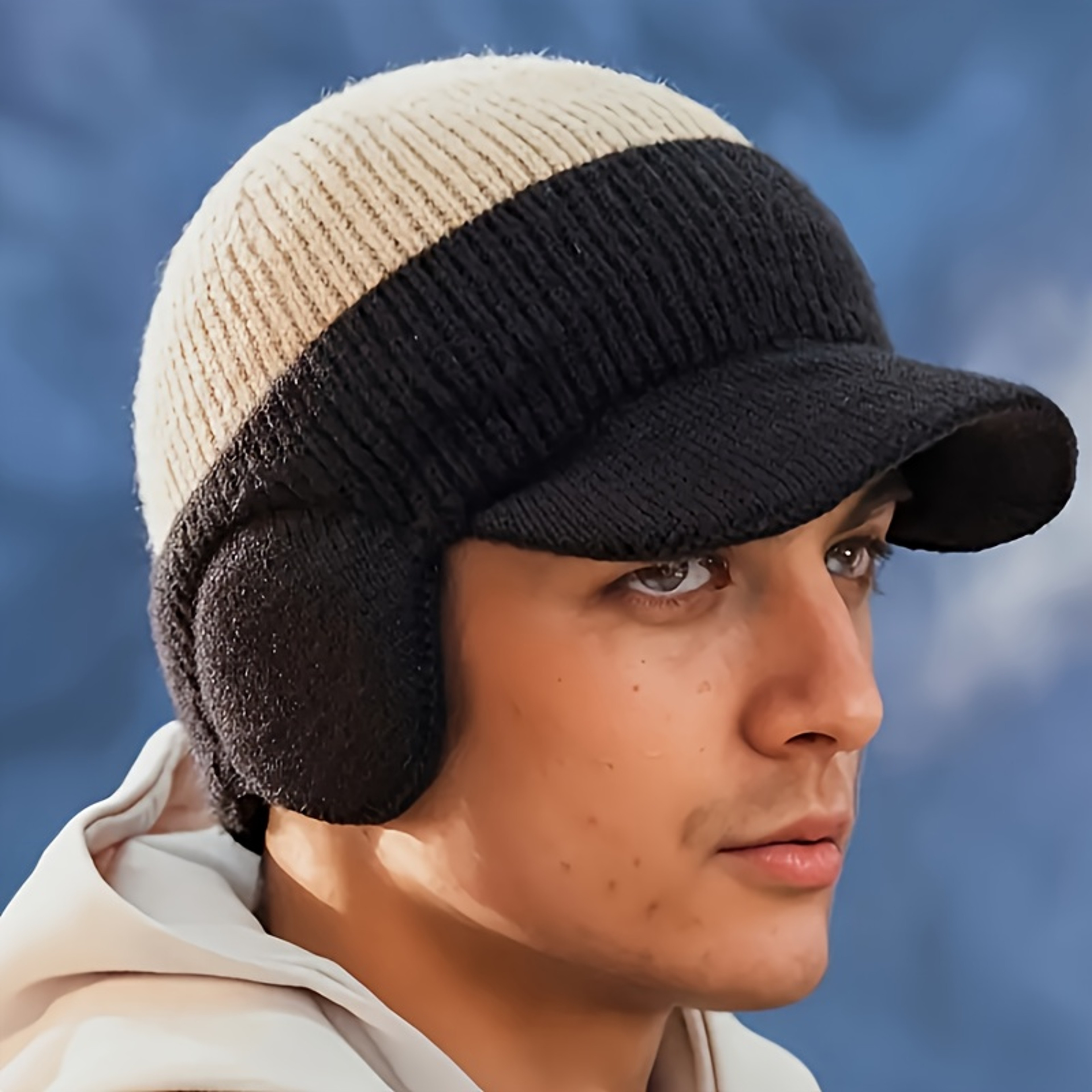 Windproof Winter Thermal Knitted Baseball Cap, Thickened Ear Protection Hat for Men and Women, Ideal for Outdoor Sports – view 2