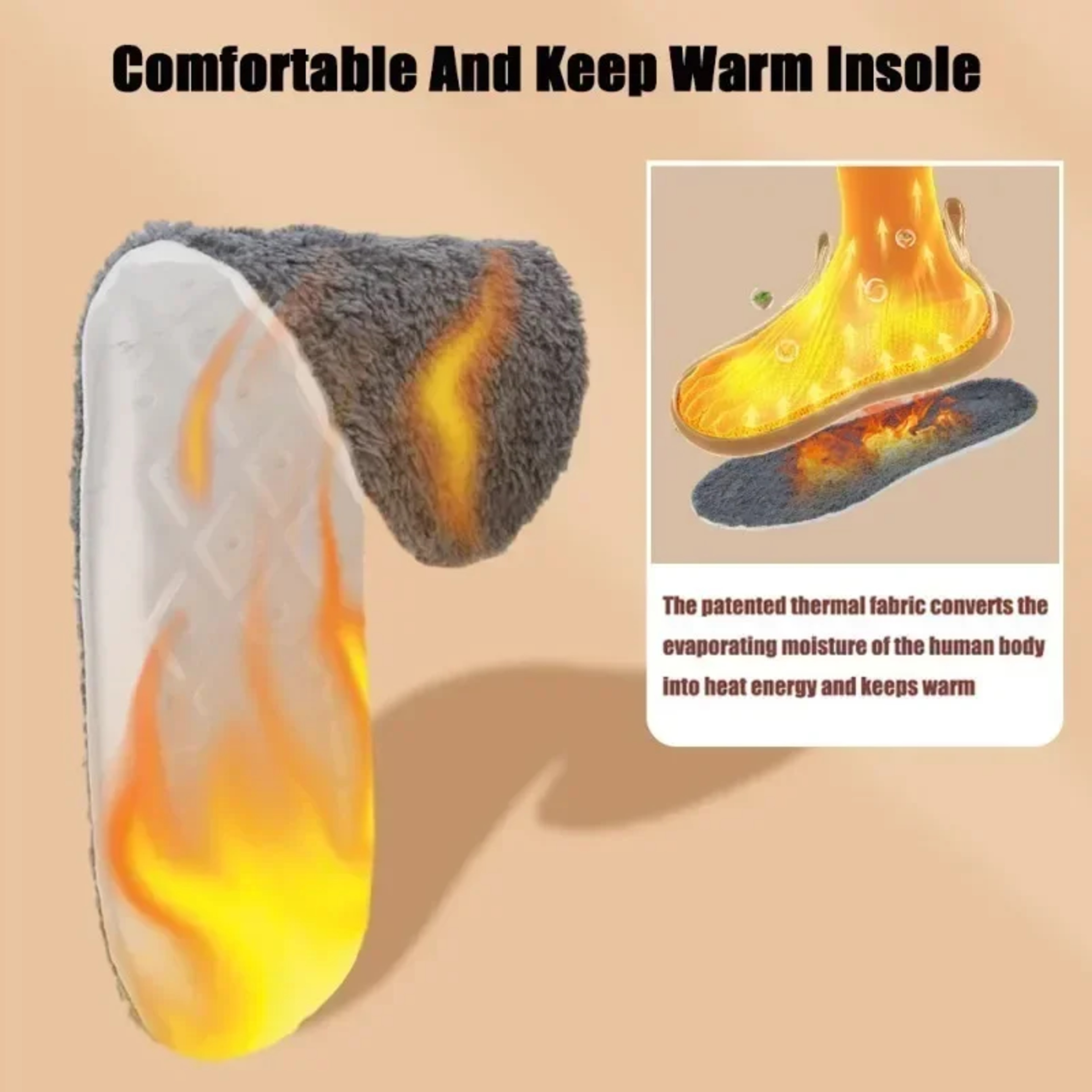 Winter Warm Wool Thermal Insoles, Self Heated Memory Foam for Feet, Self-heating Shoe Pads for Men Women Sports Shoes – view 5
