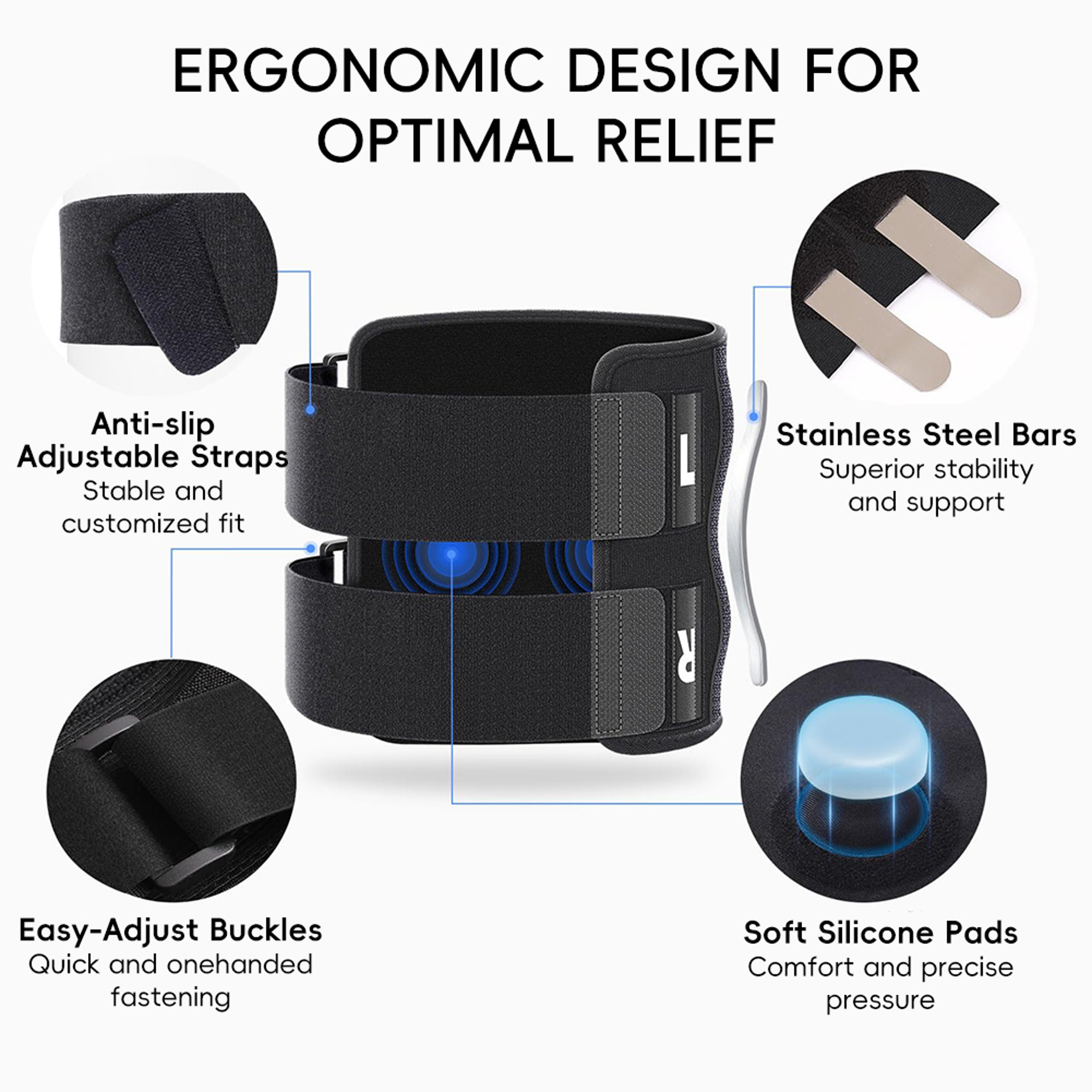 Sciatica Pain Relief Devices Adjustable Brace With Dual Pressure Pads For Sciatic Nerve Relief 3