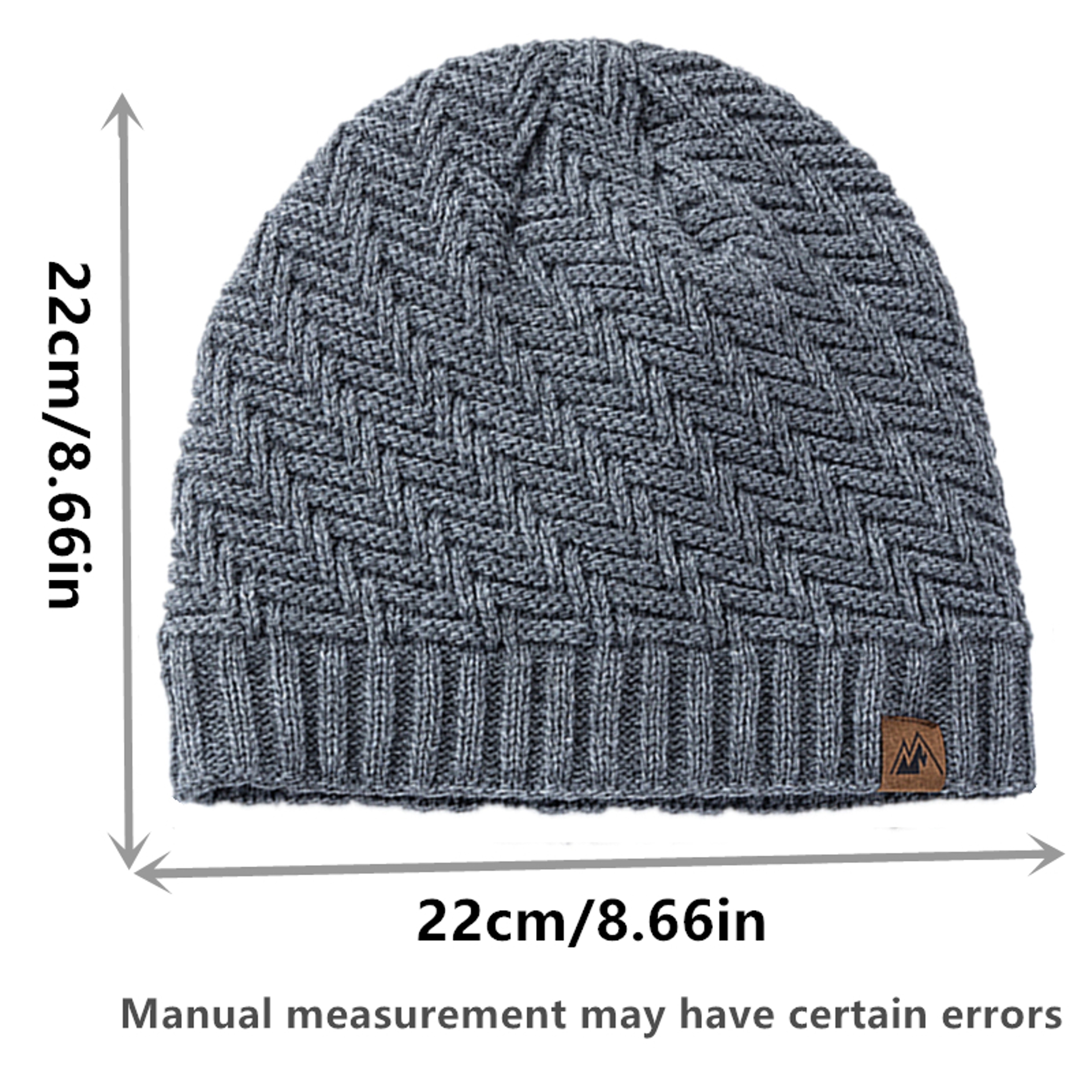 Winter Knitted Beanie Cap, Unisex Peak Label Fashion Hats, Plush Fur Lined Outdoor Sports Hat for Men and Women – view 6