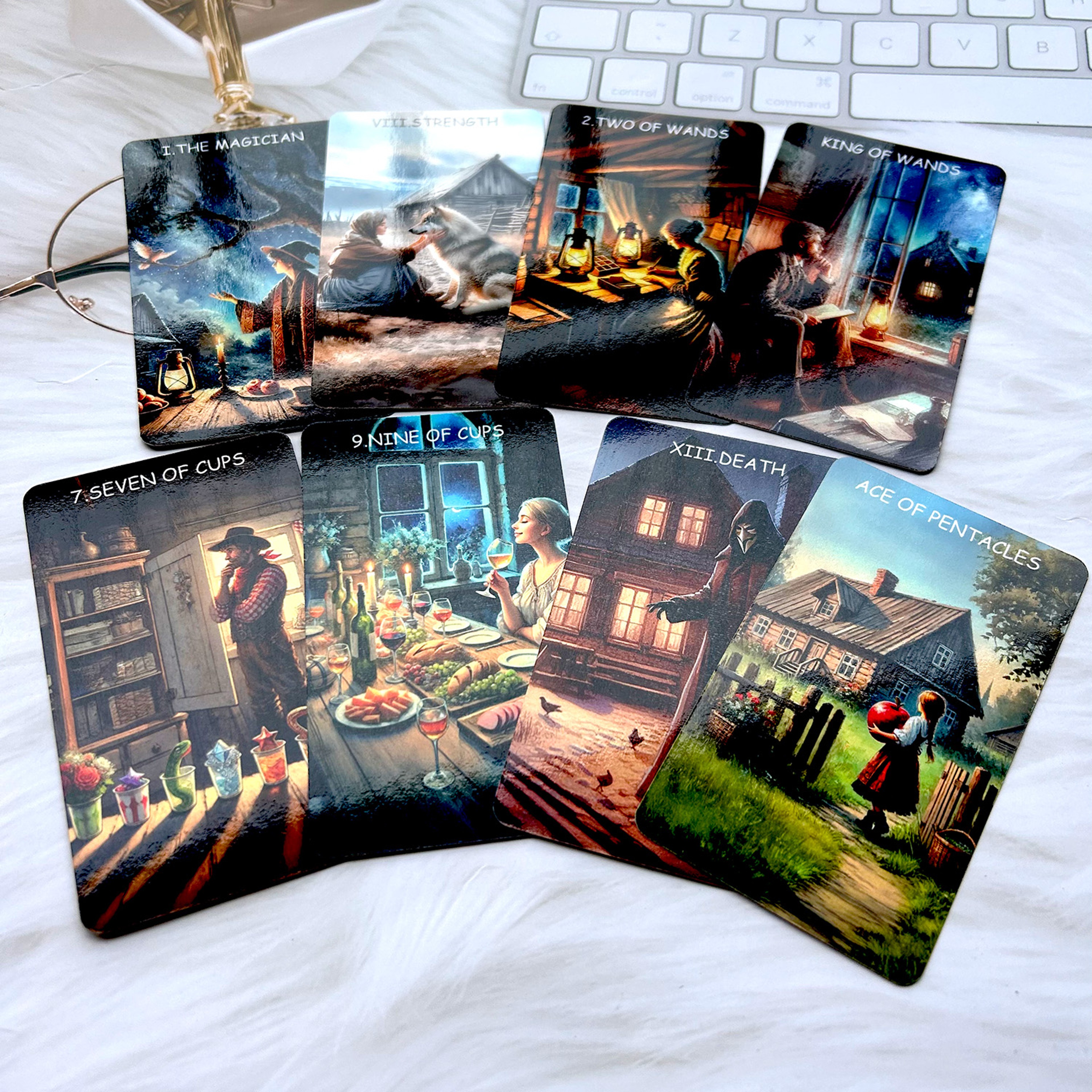 Double-sided Film Tarot Rune Board Game, Scratch-Proof Divination PDF Guide – view 3