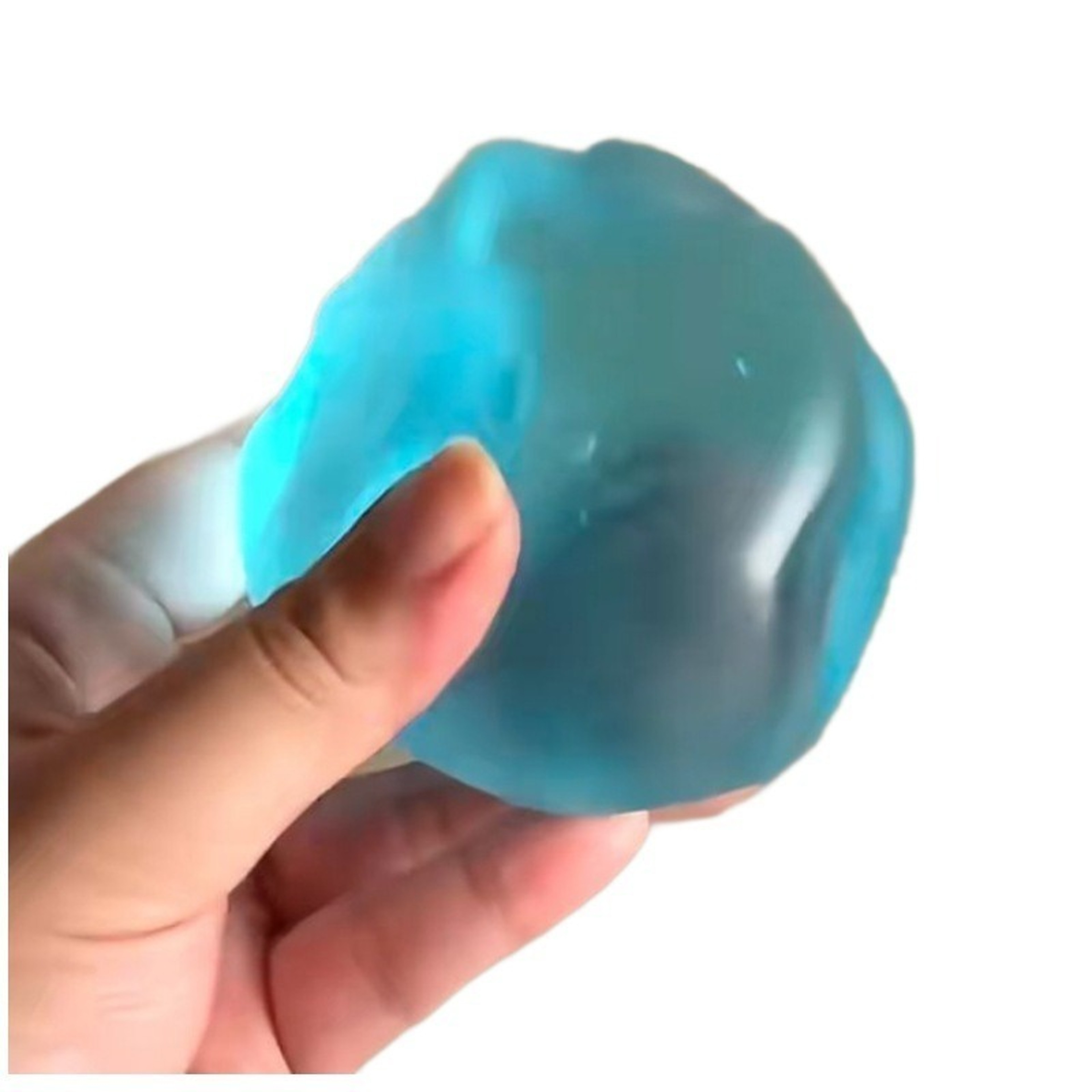 Soft Blue Maltose Squishy Toy Transparent Sensory Fidgets Anti Stress Slow Rebound Decompression To 4