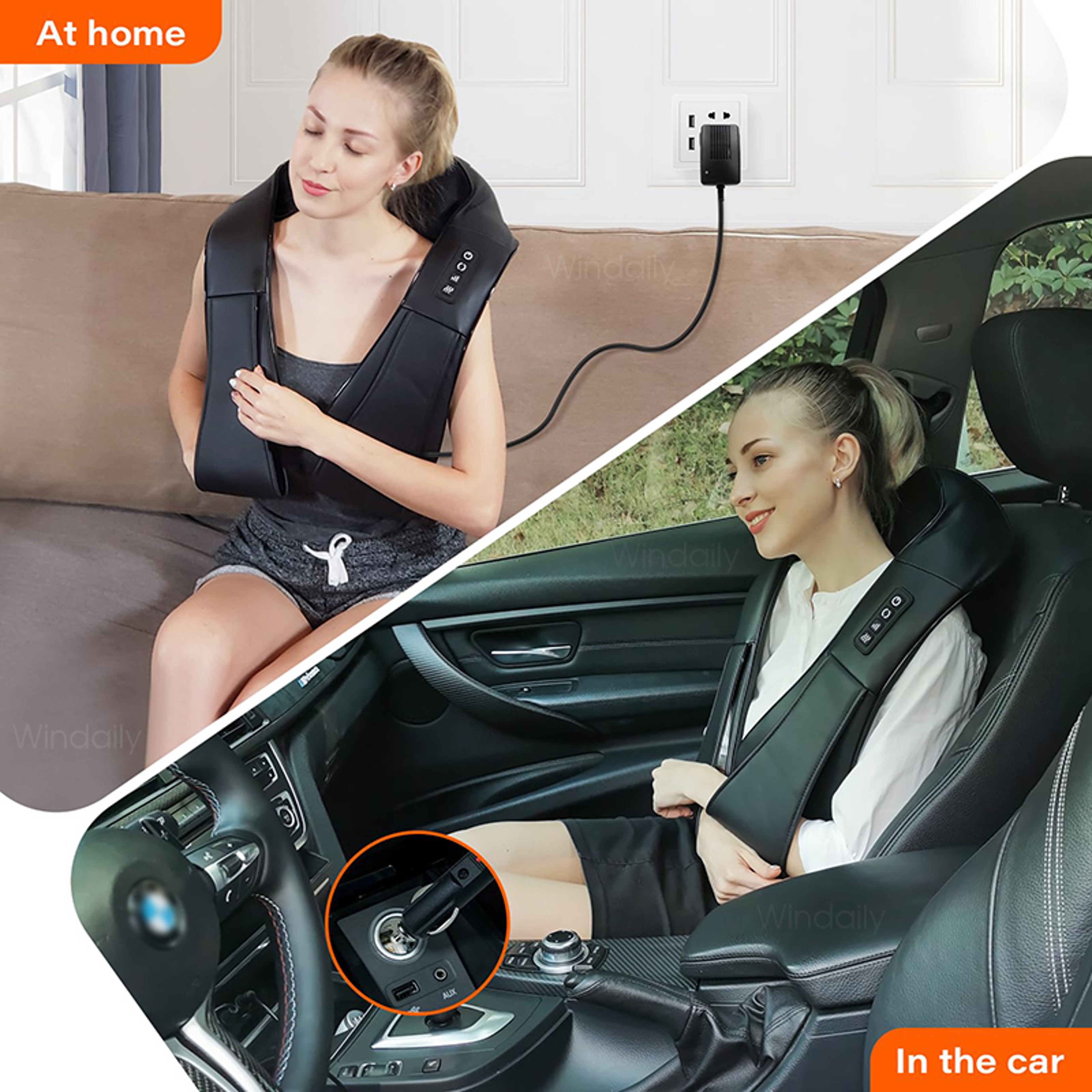 Electric Neck and Shoulder Massager with Heat, Back Massager Kneading Pillow for Full Body Muscle Relief, Home & Car Use – view 6