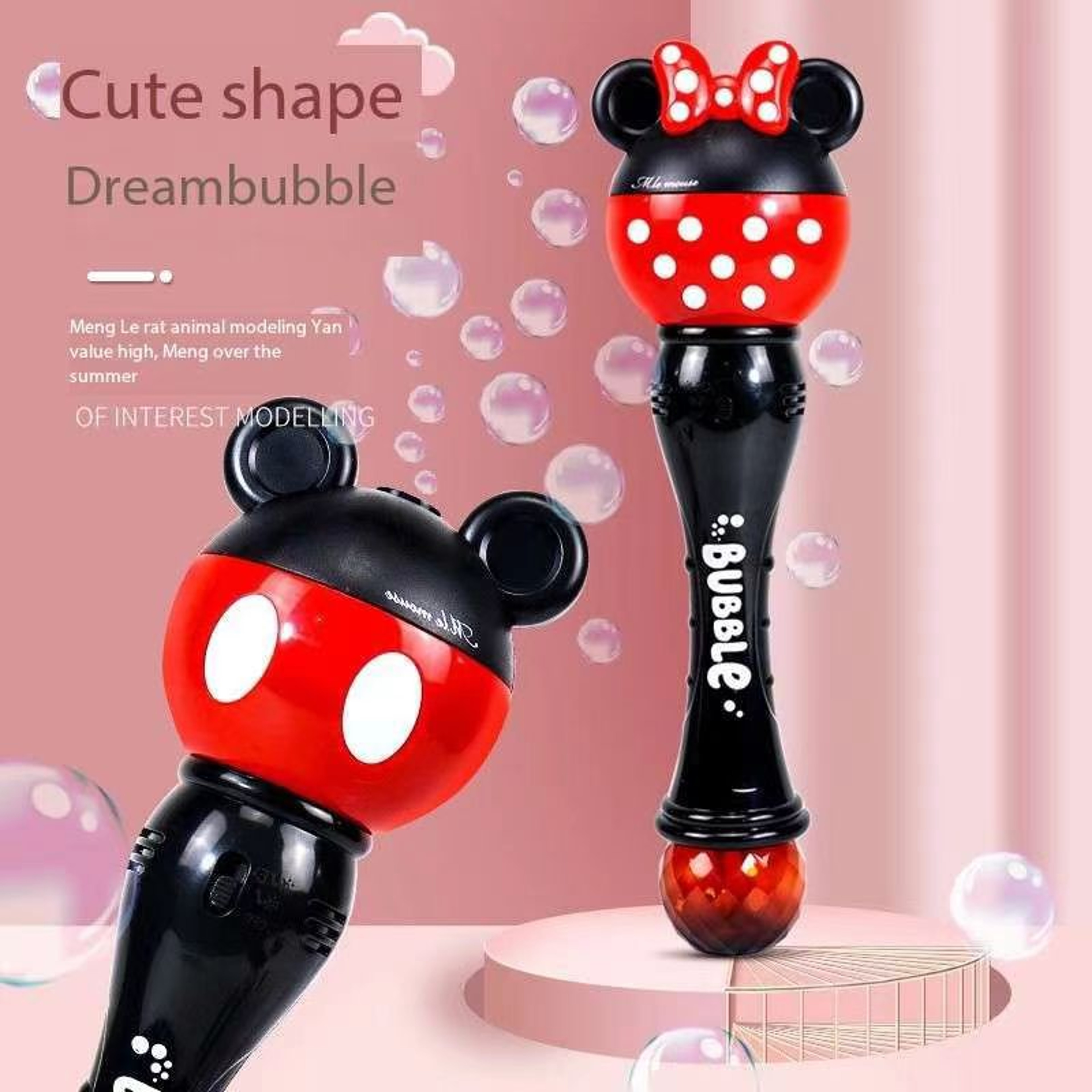 Mickey Mouse Bubble Machine, Minnie Electric Soap Bubbles, New Magic Stick Gift for Children – view 4
