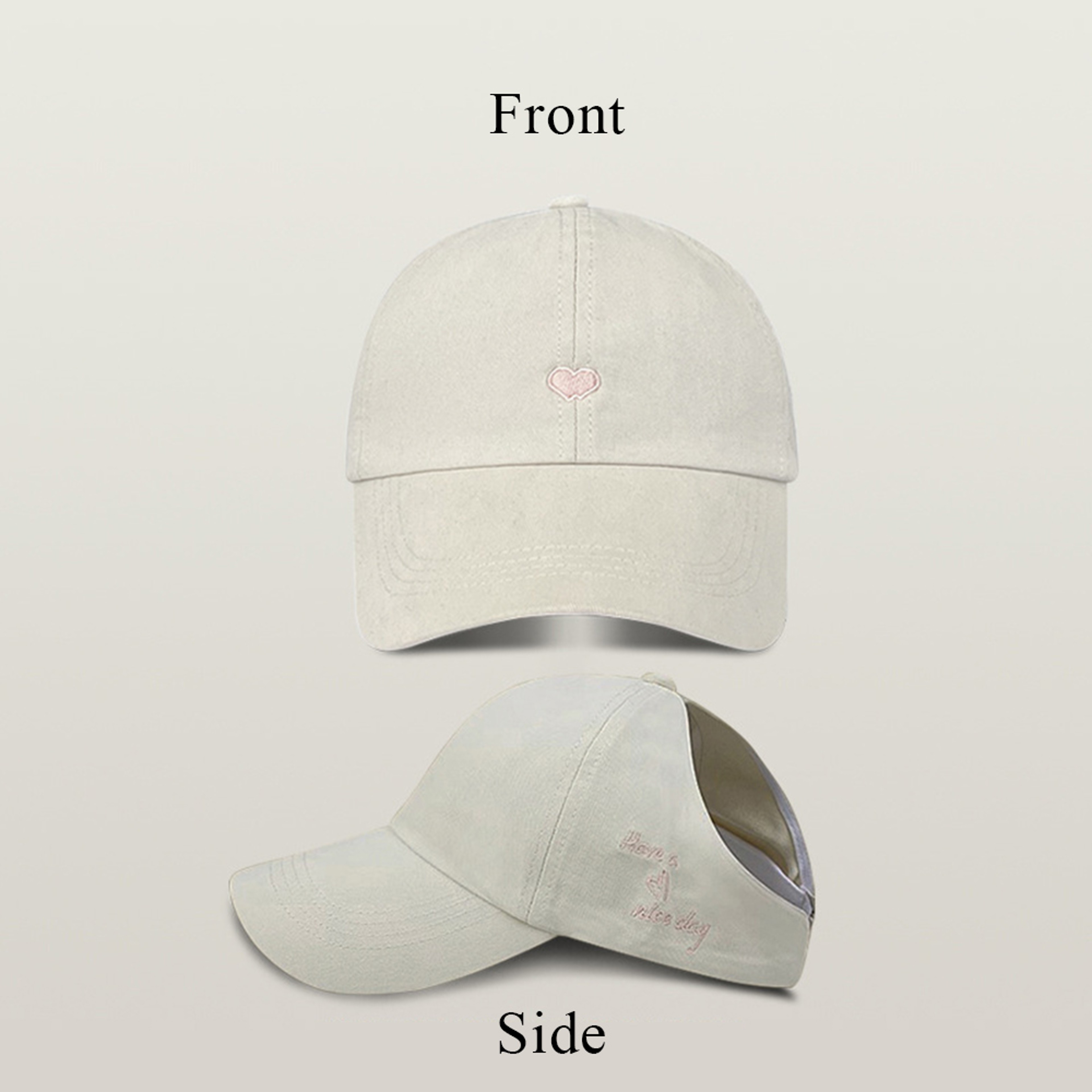 Sweet Girls Boys Classic Solid Color Kids Baseball Cap Summer Love Heart Design Sun Hat Empty Top S
