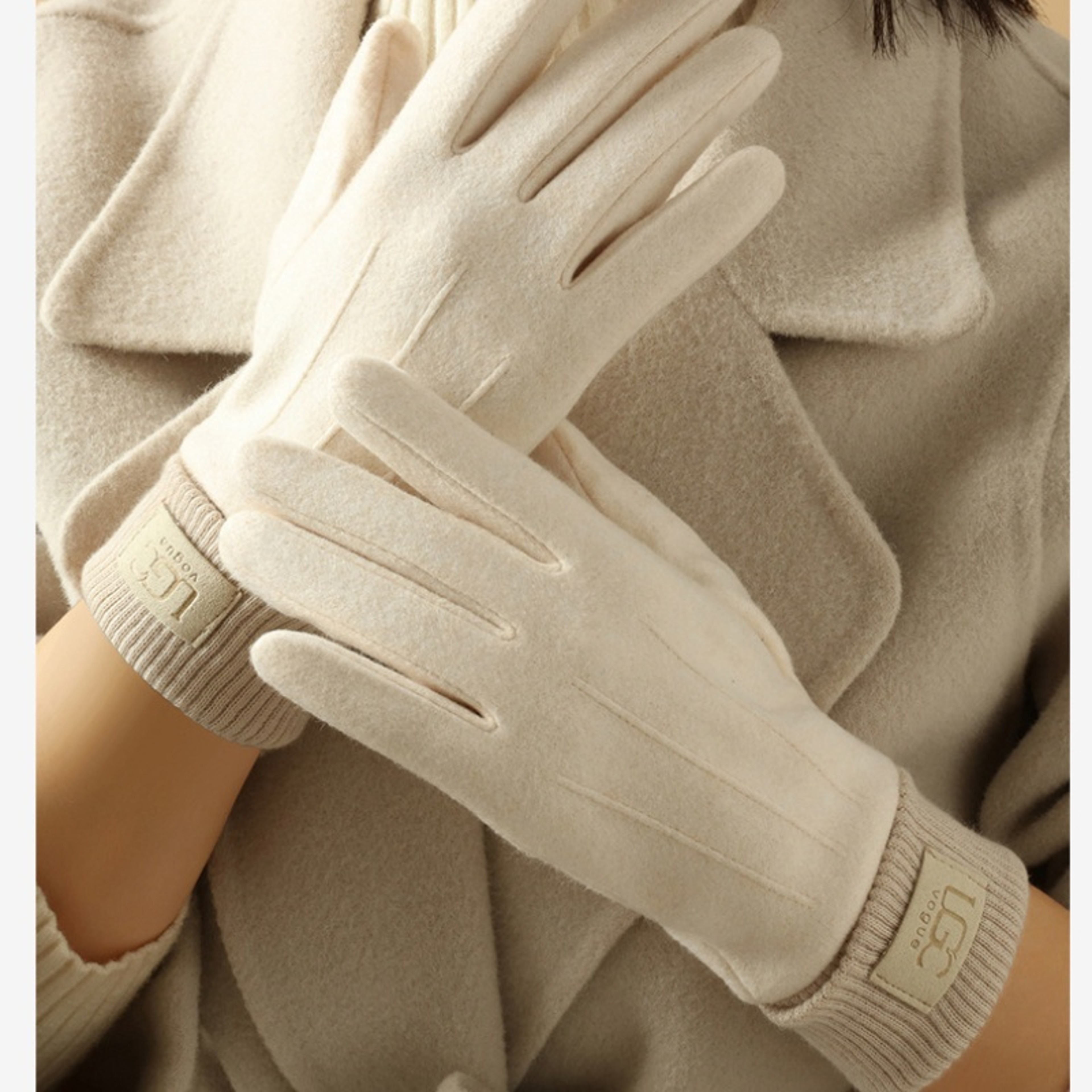Winter Woolen Gloves For Women Cold Protection Cashmere Gloves Full Finger Touch Screen Mittens 1
