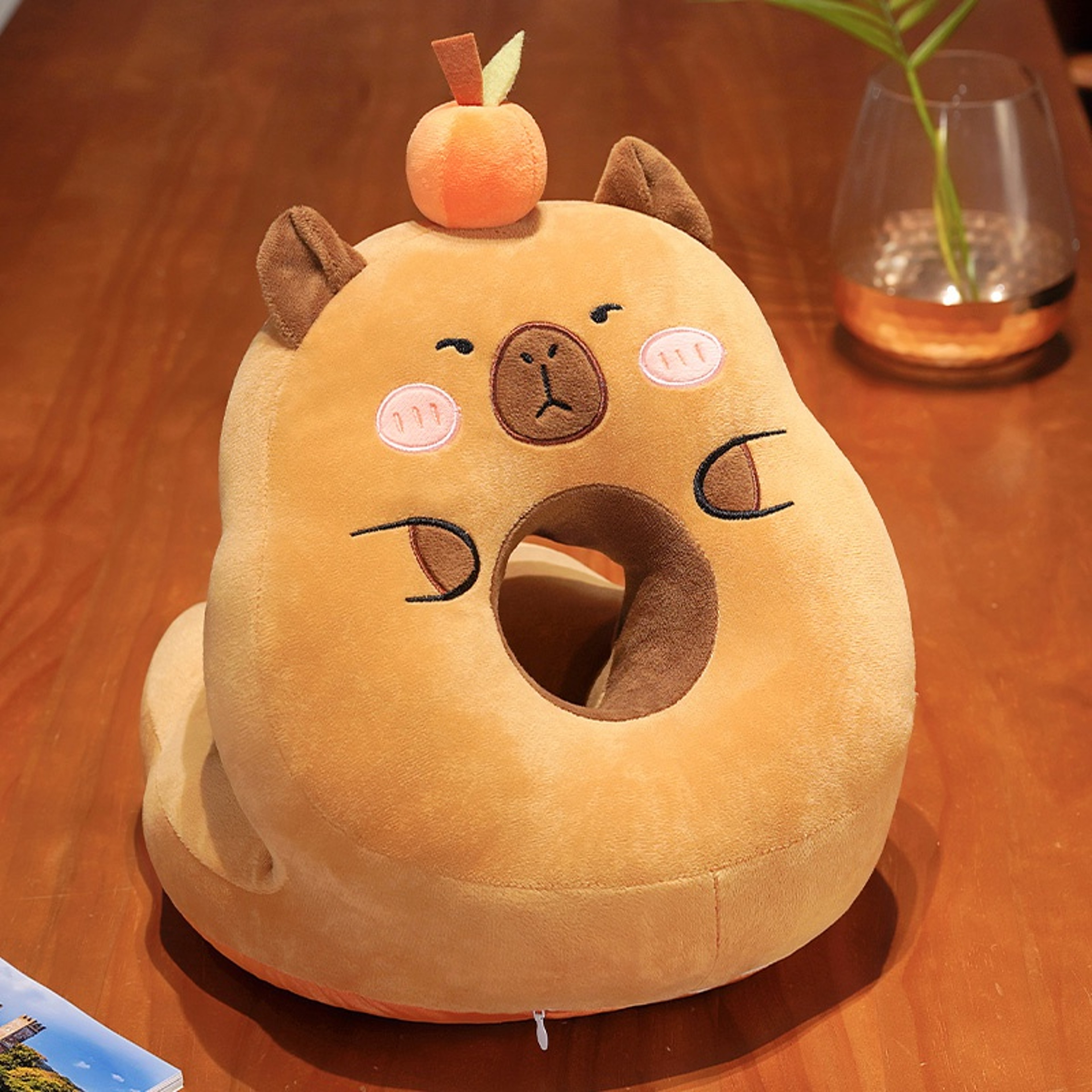 Cartoon Capibara Cushion Capybara Sleeping Pillow Office Chair Backrest Sofa Decor Gift 2